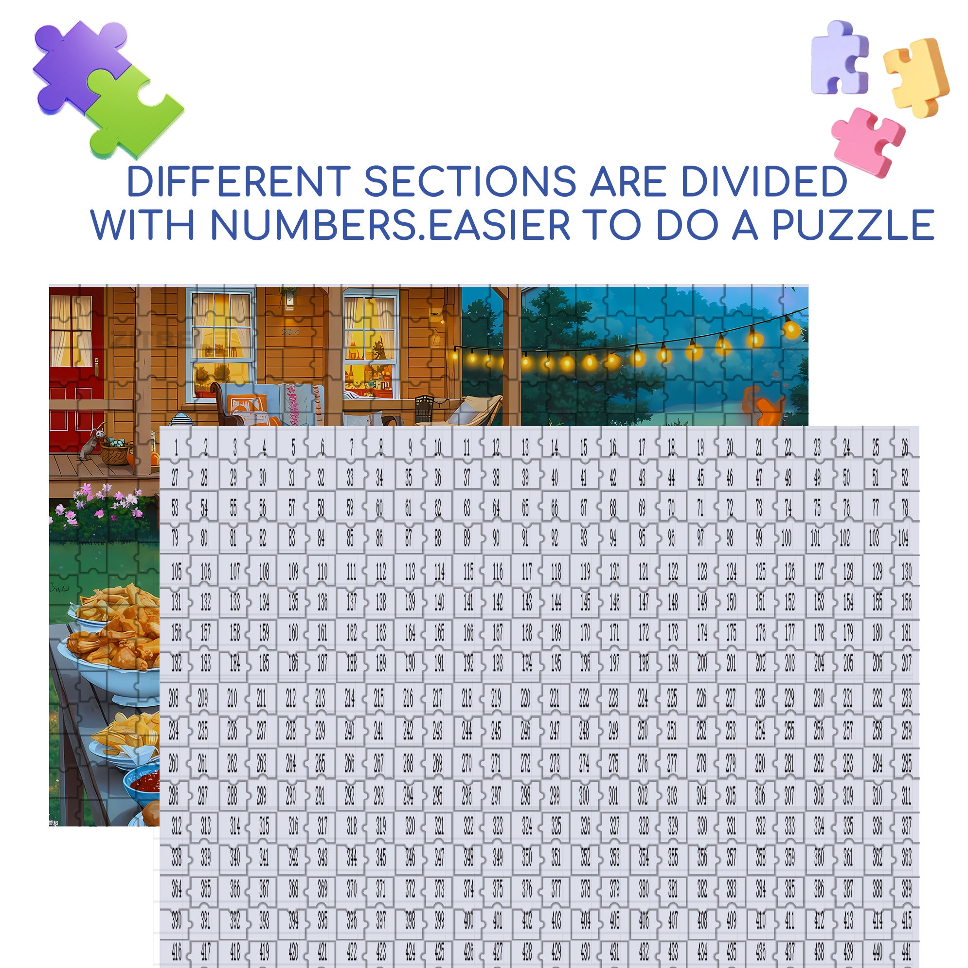 A Rich Dinner 500pcs/1000pcs Jigsaw Puzzle, Scratch-Resistant, Interactive Family Game & Brain-Boosting DIY Decor, Perfect for Halloween, Christmas & New Year Gifts, Family Puzzle Game