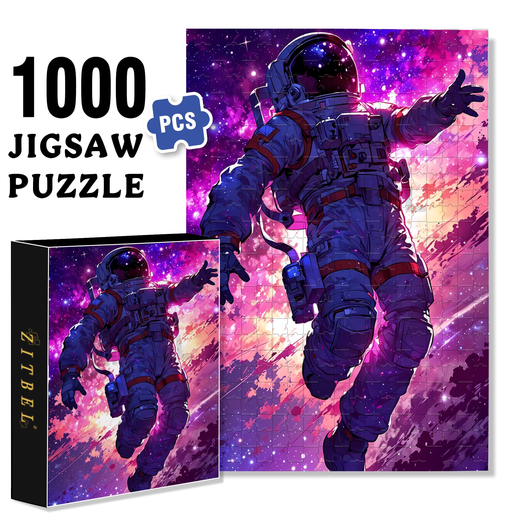 Astronaut 500pcs/1000pcs Jigsaw Puzzle, Scratch-Resistant, Interactive Family Game & Brain-Boosting DIY Decor, Perfect for Halloween, Christmas & New Year Gifts, Family Puzzle Game