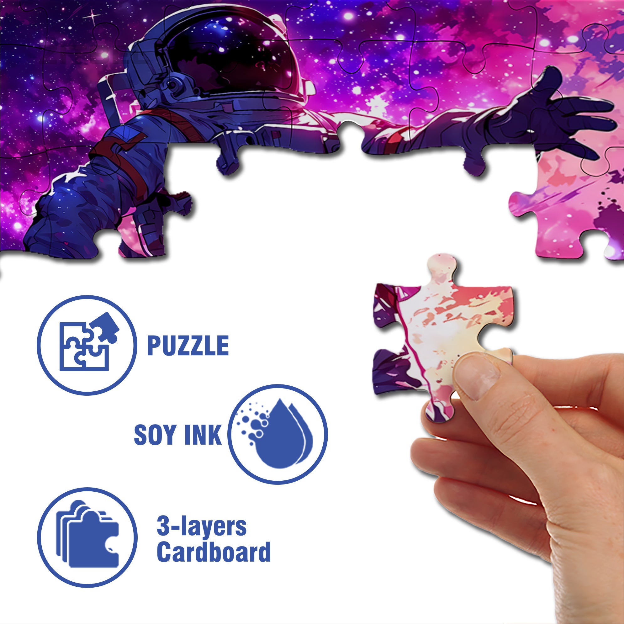 Astronaut 500pcs/1000pcs Jigsaw Puzzle, Scratch-Resistant, Interactive Family Game & Brain-Boosting DIY Decor, Perfect for Halloween, Christmas & New Year Gifts, Family Puzzle Game