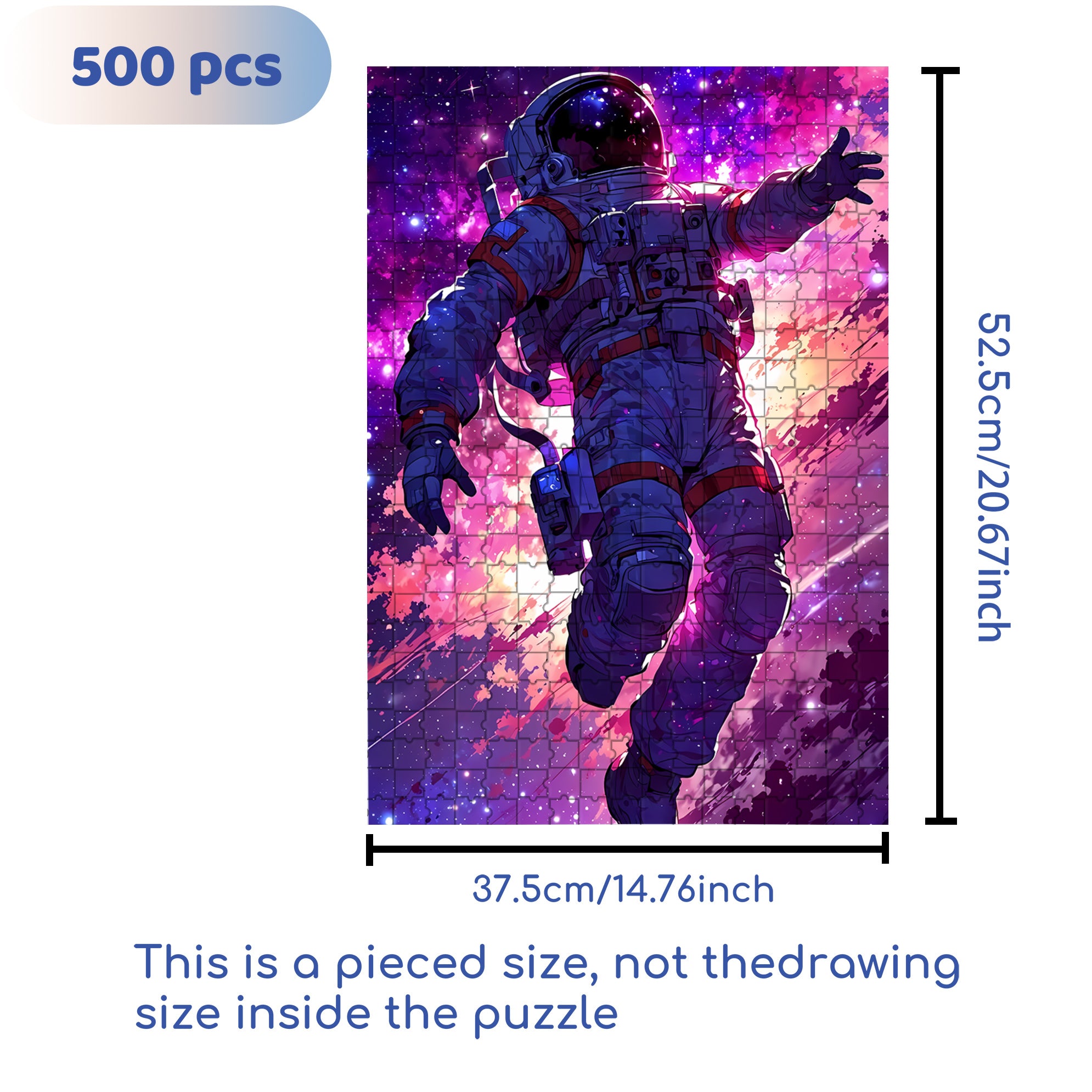 Astronaut 500pcs/1000pcs Jigsaw Puzzle, Scratch-Resistant, Interactive Family Game & Brain-Boosting DIY Decor, Perfect for Halloween, Christmas & New Year Gifts, Family Puzzle Game