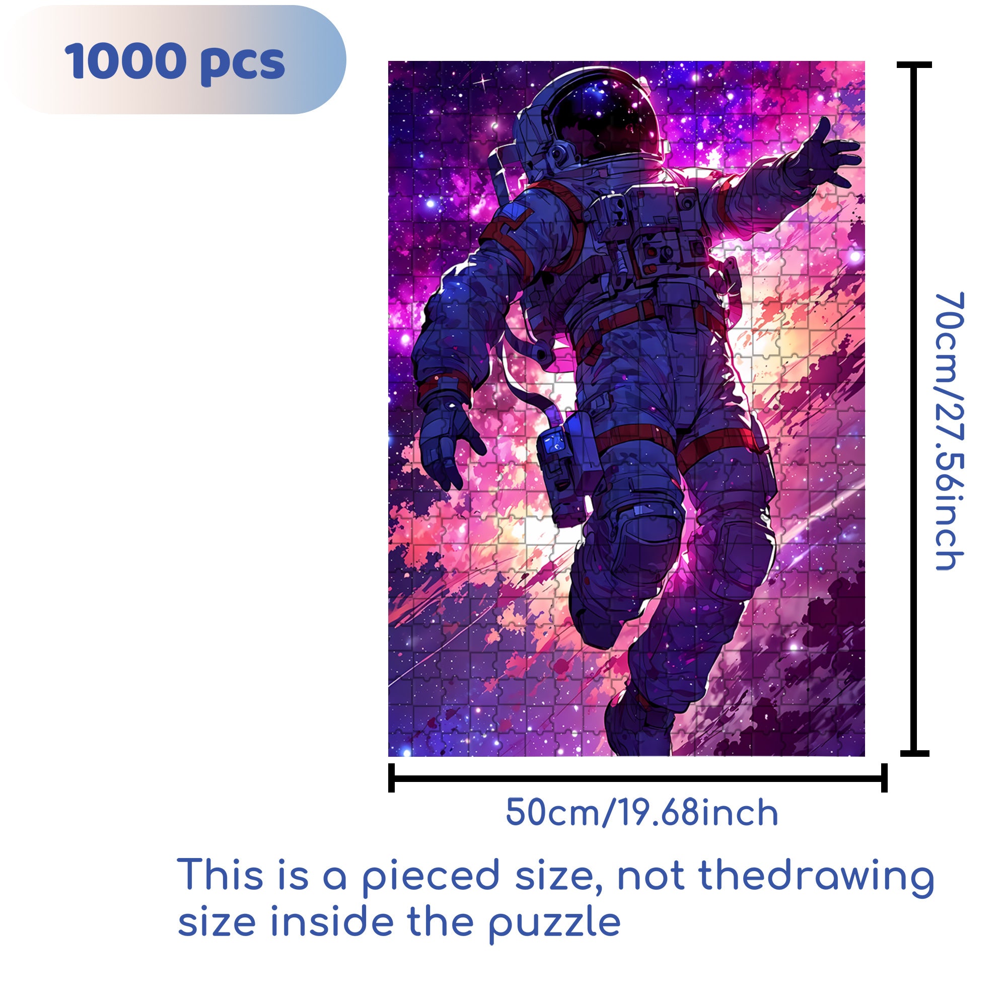 Astronaut 500pcs/1000pcs Jigsaw Puzzle, Scratch-Resistant, Interactive Family Game & Brain-Boosting DIY Decor, Perfect for Halloween, Christmas & New Year Gifts, Family Puzzle Game