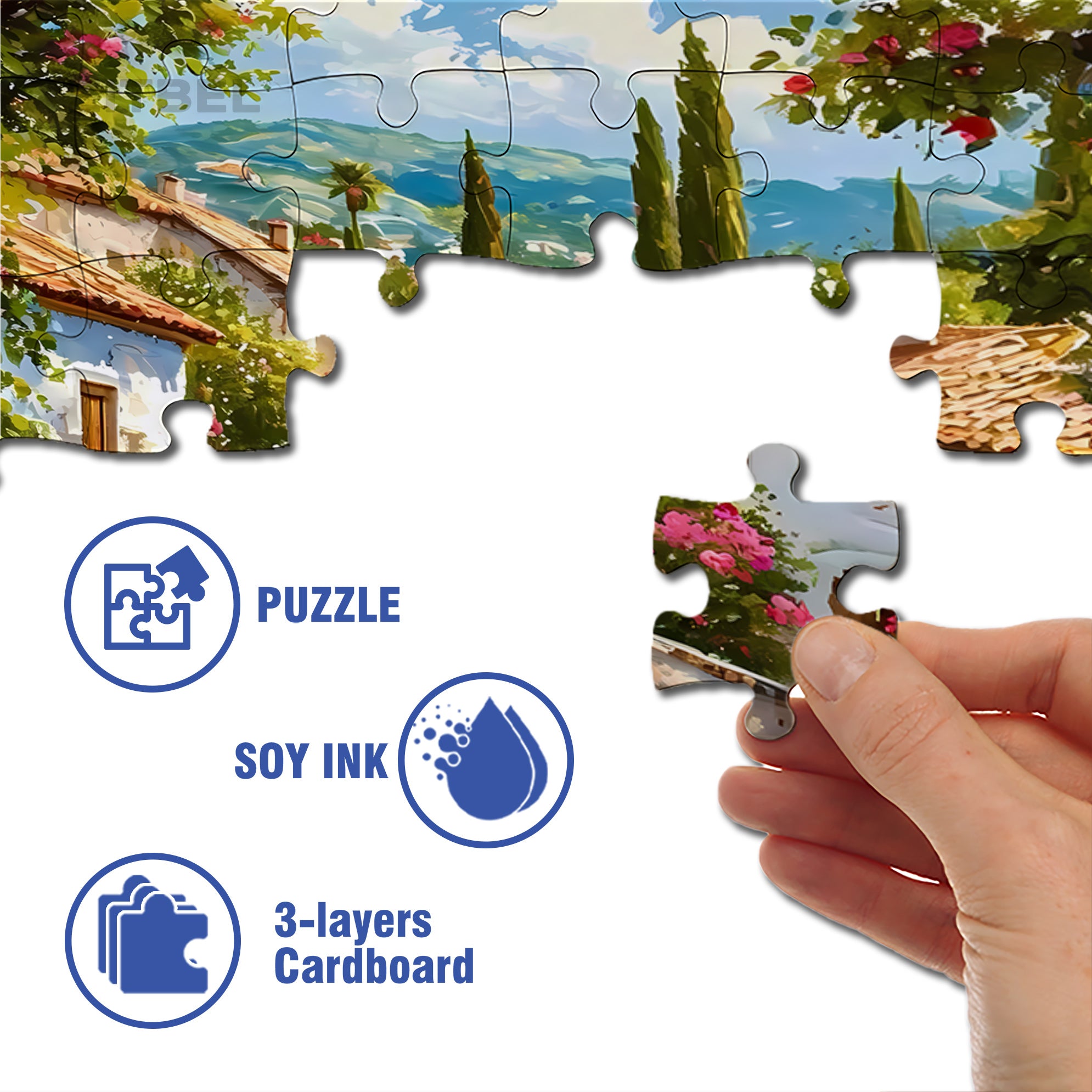 Beautiful Countryside 500pcs/1000pcs Jigsaw Puzzle, Scratch-Resistant, Interactive Family Game & Brain-Boosting DIY Decor, Perfect for Halloween, Christmas & New Year Gifts, Family Puzzle Game