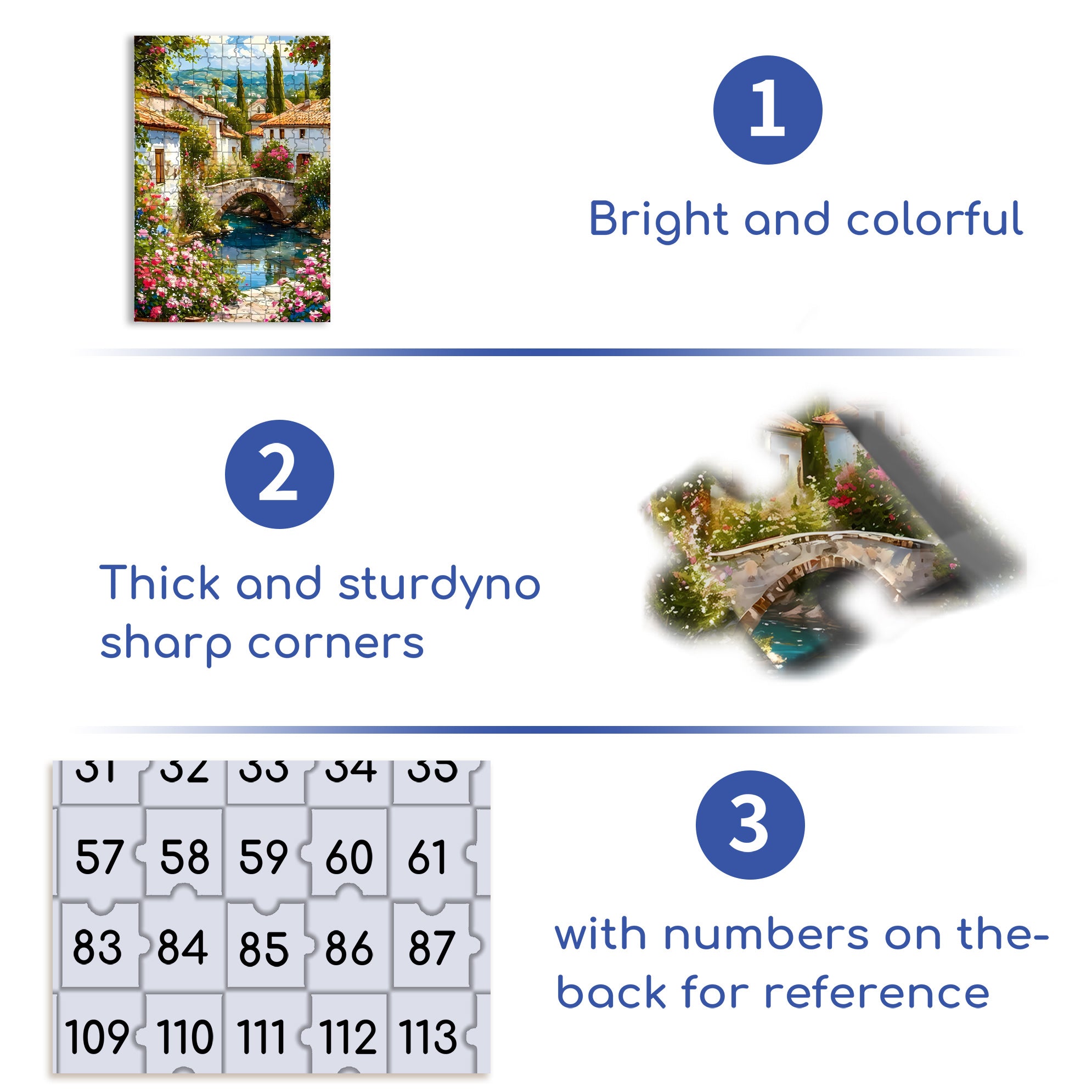 Beautiful Countryside 500pcs/1000pcs Jigsaw Puzzle, Scratch-Resistant, Interactive Family Game & Brain-Boosting DIY Decor, Perfect for Halloween, Christmas & New Year Gifts, Family Puzzle Game