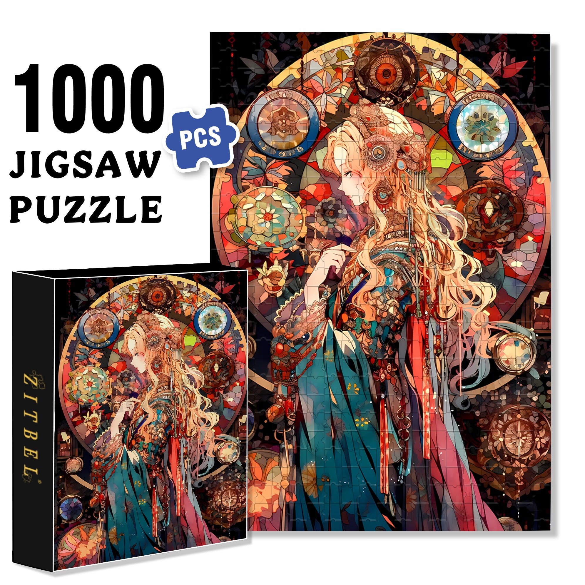 Beauty Picture 500pcs/1000pcs Jigsaw Puzzle, Scratch-Resistant, Interactive Family Game & Brain-Boosting DIY Decor, Perfect for Halloween, Christmas & New Year Gifts, Family Puzzle Game