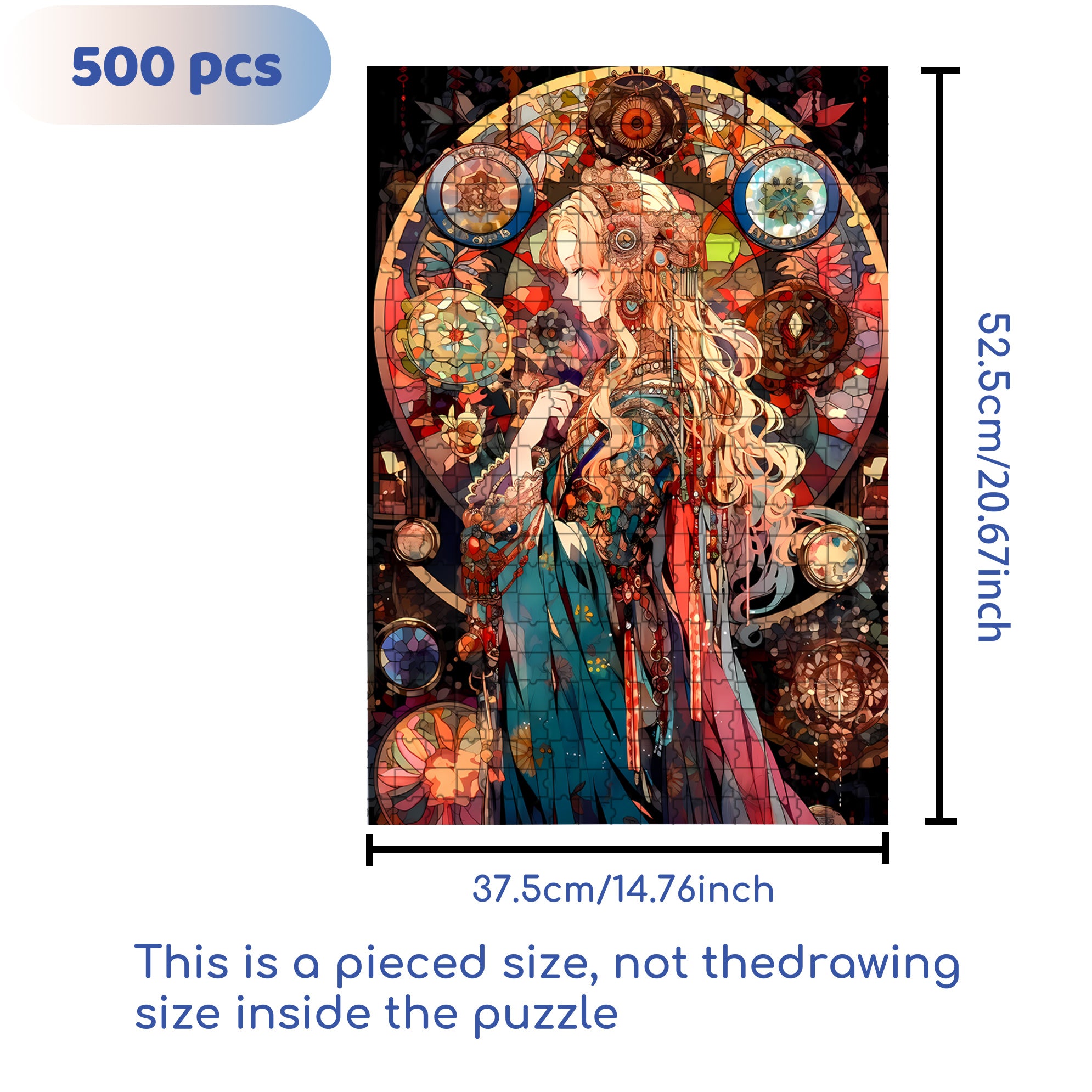 Beauty Picture 500pcs/1000pcs Jigsaw Puzzle, Scratch-Resistant, Interactive Family Game & Brain-Boosting DIY Decor, Perfect for Halloween, Christmas & New Year Gifts, Family Puzzle Game