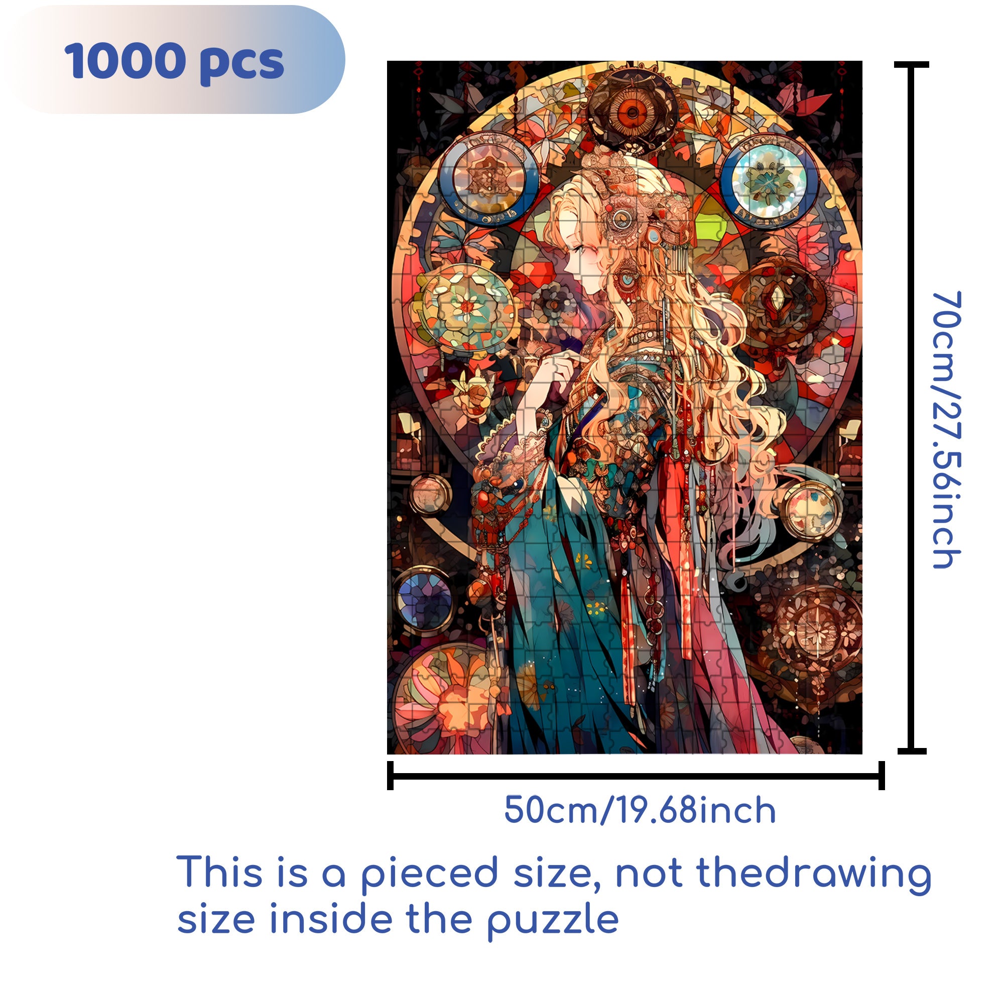 Beauty Picture 500pcs/1000pcs Jigsaw Puzzle, Scratch-Resistant, Interactive Family Game & Brain-Boosting DIY Decor, Perfect for Halloween, Christmas & New Year Gifts, Family Puzzle Game