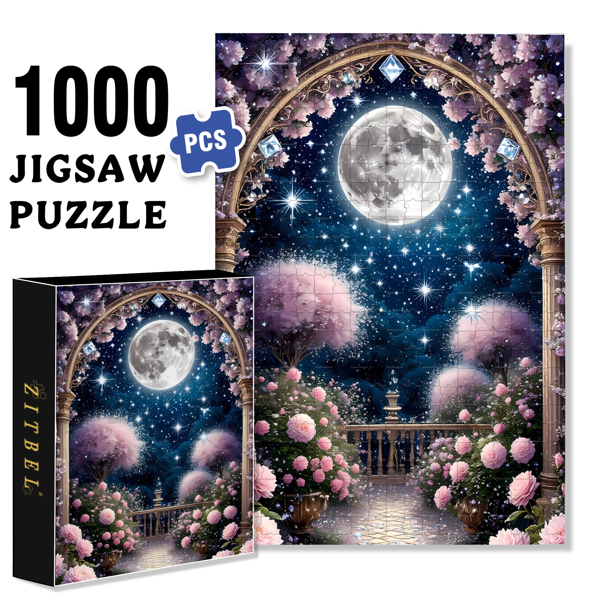 Bright Night 500pcs/1000pcs Jigsaw Puzzle, Scratch-Resistant, Interactive Family Game & Brain-Boosting DIY Decor, Perfect for Halloween, Christmas & New Year Gifts, Family Puzzle Game