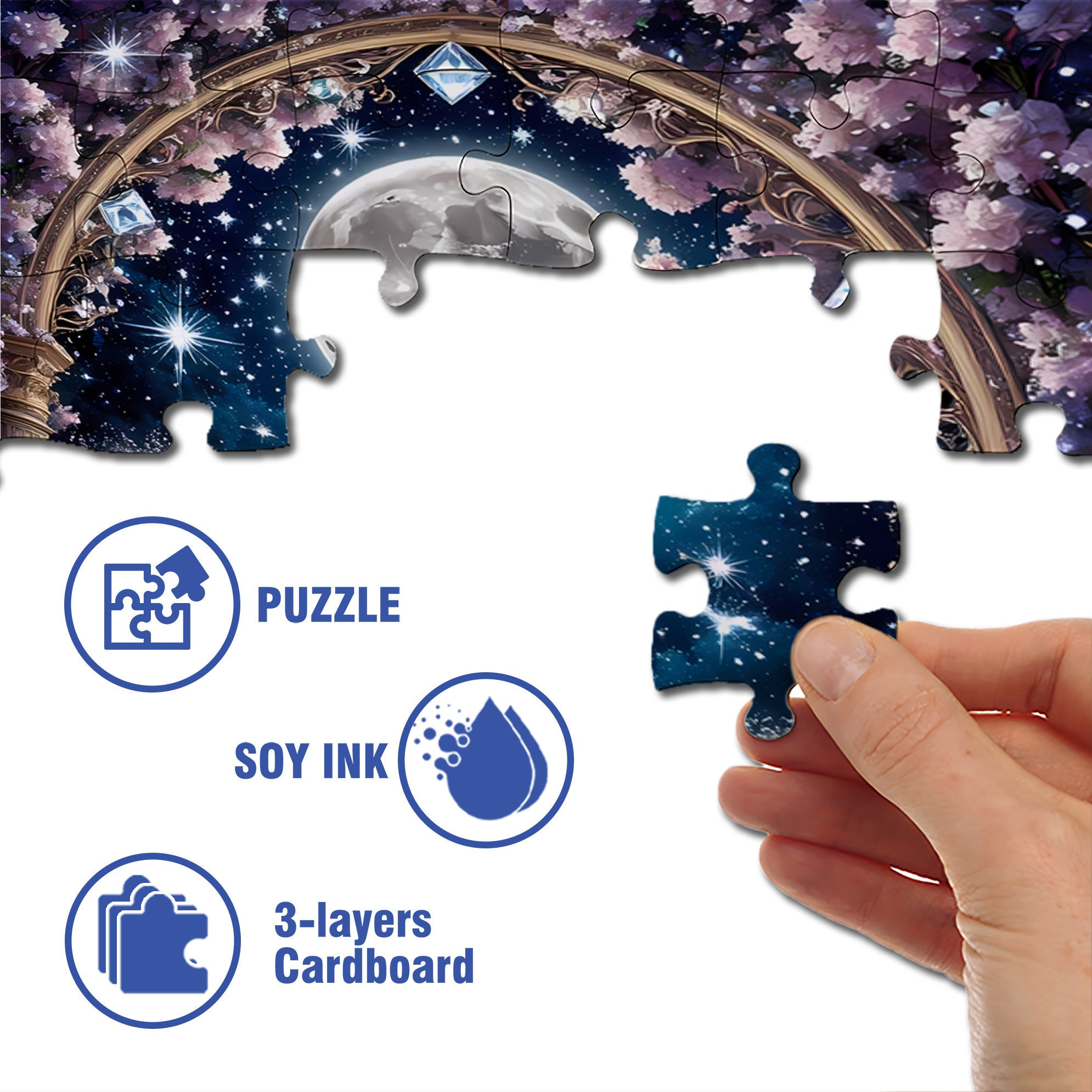 Bright Night 500pcs/1000pcs Jigsaw Puzzle, Scratch-Resistant, Interactive Family Game & Brain-Boosting DIY Decor, Perfect for Halloween, Christmas & New Year Gifts, Family Puzzle Game