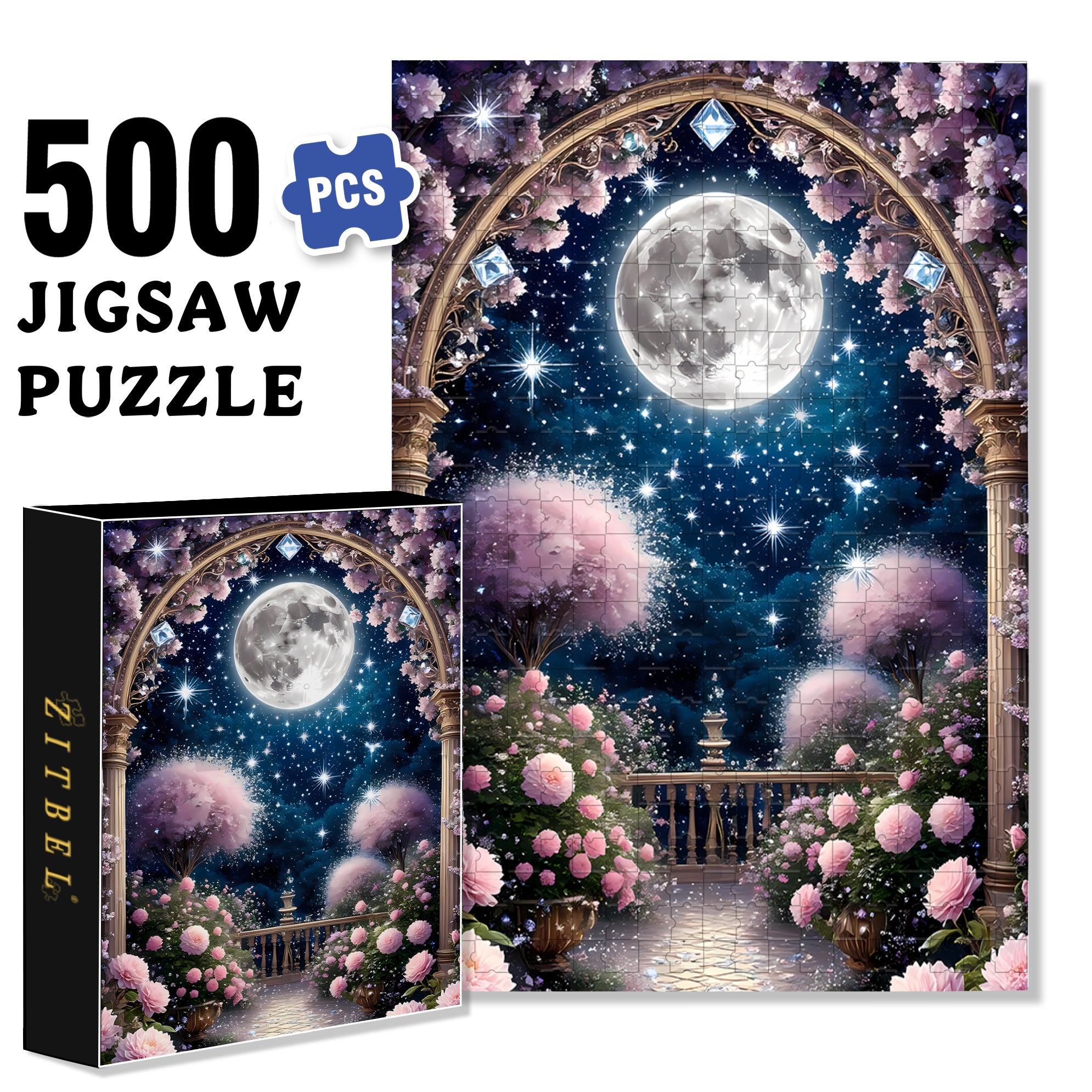 Bright Night 500pcs/1000pcs Jigsaw Puzzle, Scratch-Resistant, Interactive Family Game & Brain-Boosting DIY Decor, Perfect for Halloween, Christmas & New Year Gifts, Family Puzzle Game