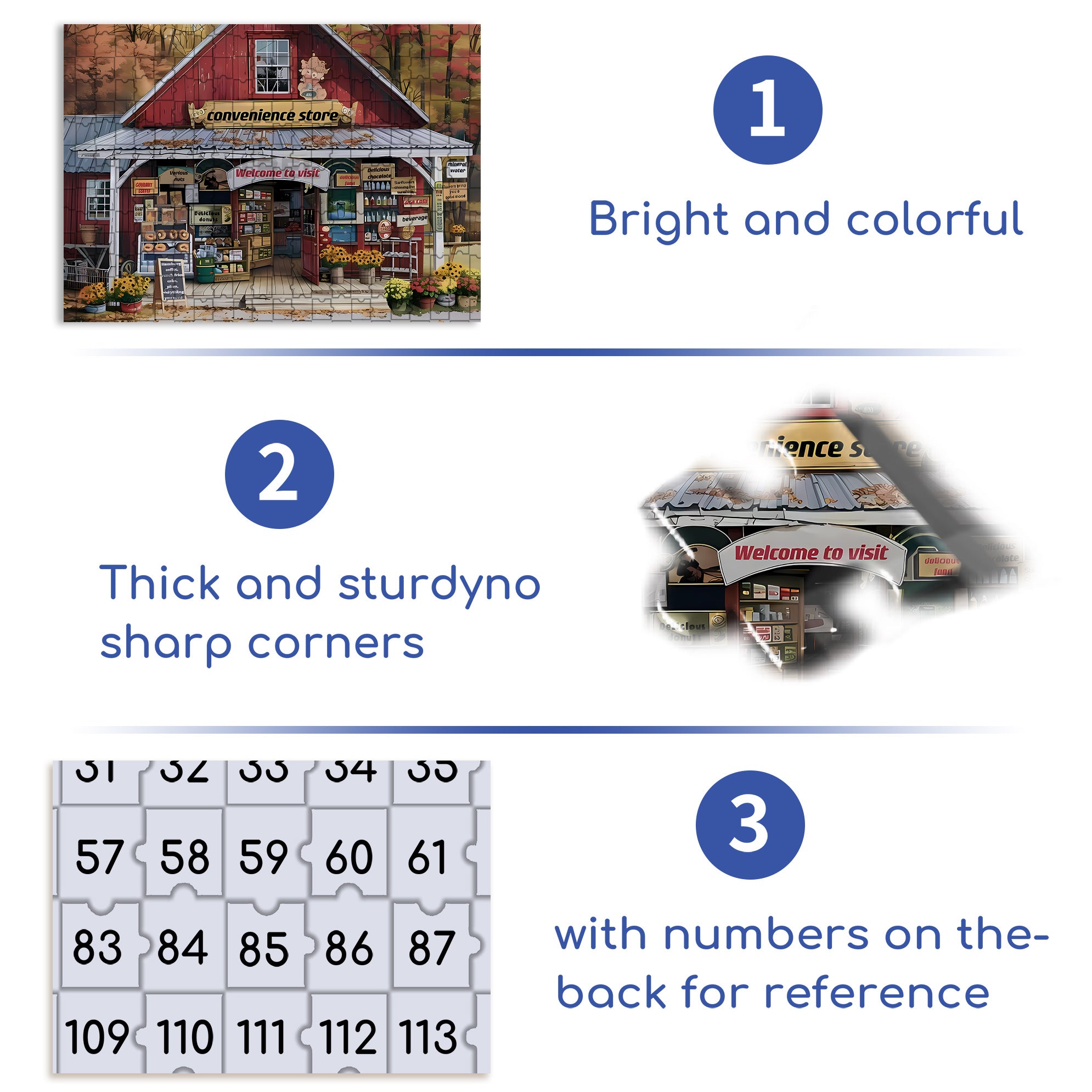 Convenience Store 500pcs/1000pcs Jigsaw Puzzle, Scratch-Resistant, Interactive Family Game & Brain-Boosting DIY Decor, Perfect for Halloween, Christmas & New Year Gifts, Family Puzzle Game