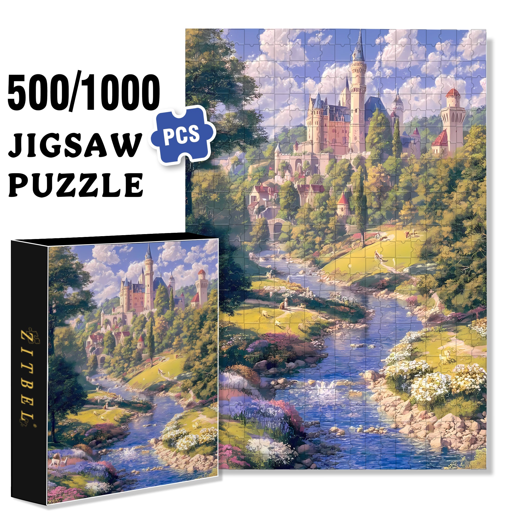 Deep In The Forest 500pcs/1000pcs Jigsaw Puzzle, Scratch-Resistant, Interactive Family Game & Brain-Boosting DIY Decor, Perfect for Halloween, Christmas & New Year Gifts, Family Puzzle Game