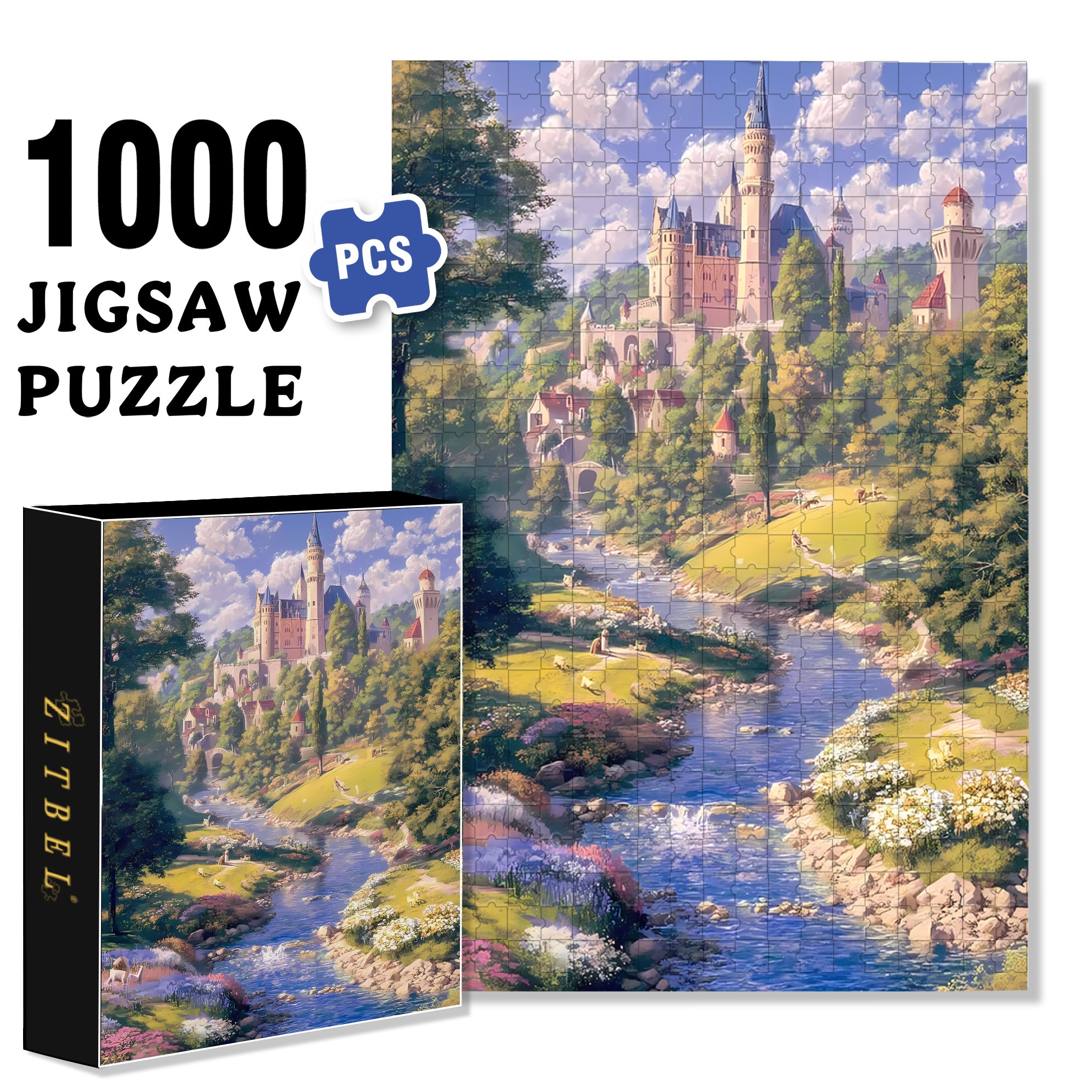 Deep In The Forest 500pcs/1000pcs Jigsaw Puzzle, Scratch-Resistant, Interactive Family Game & Brain-Boosting DIY Decor, Perfect for Halloween, Christmas & New Year Gifts, Family Puzzle Game