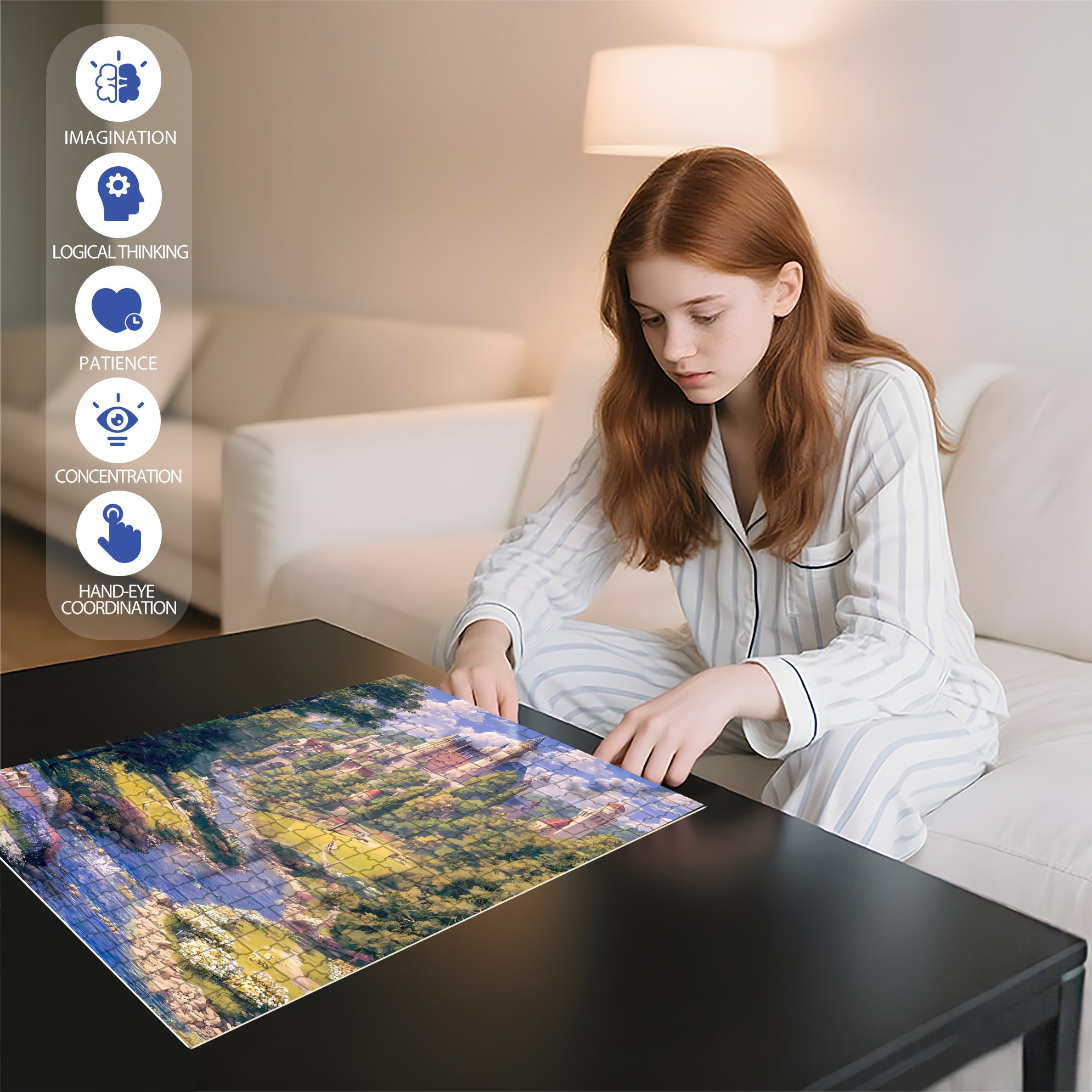 Deep In The Forest 500pcs/1000pcs Jigsaw Puzzle, Scratch-Resistant, Interactive Family Game & Brain-Boosting DIY Decor, Perfect for Halloween, Christmas & New Year Gifts, Family Puzzle Game