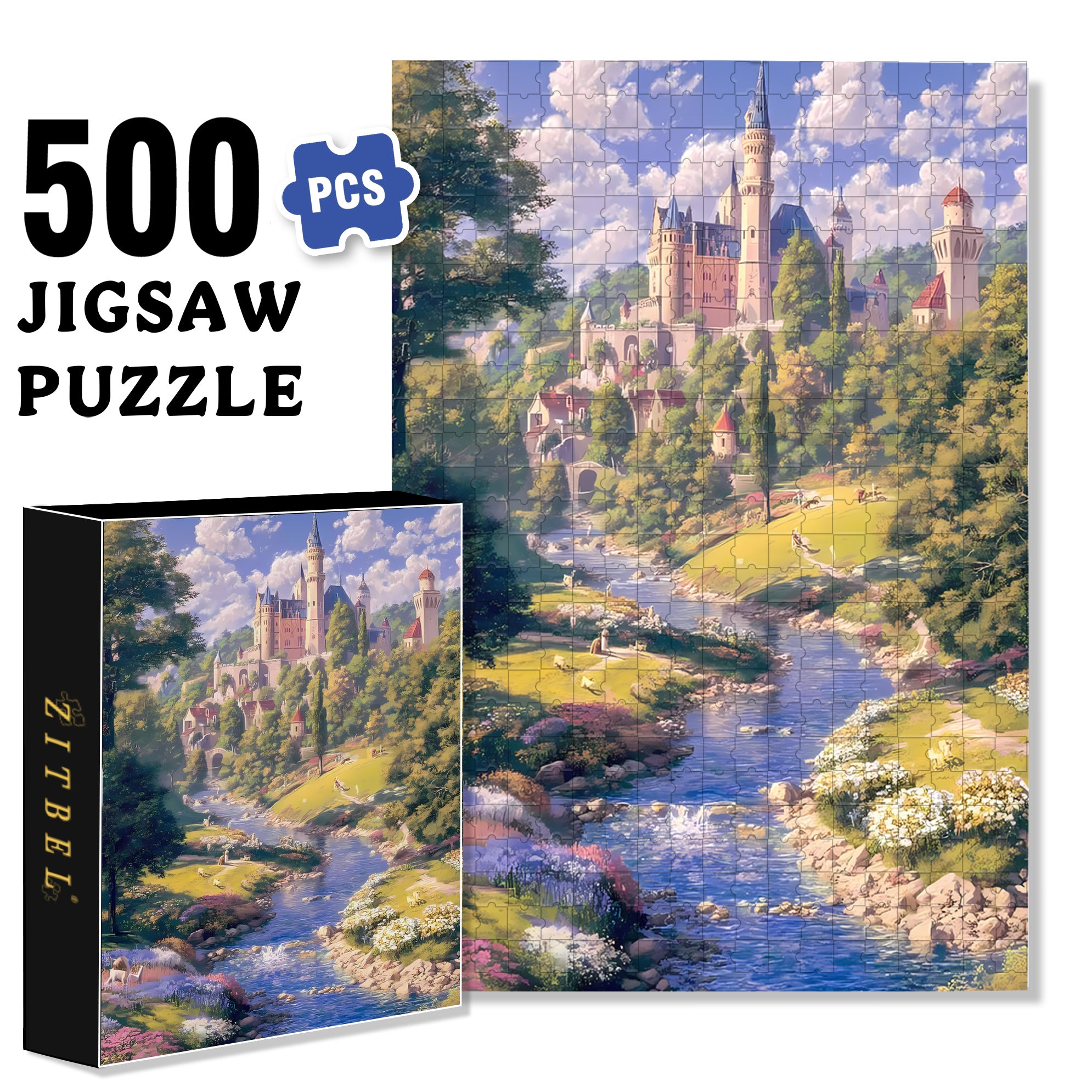 Deep In The Forest 500pcs/1000pcs Jigsaw Puzzle, Scratch-Resistant, Interactive Family Game & Brain-Boosting DIY Decor, Perfect for Halloween, Christmas & New Year Gifts, Family Puzzle Game
