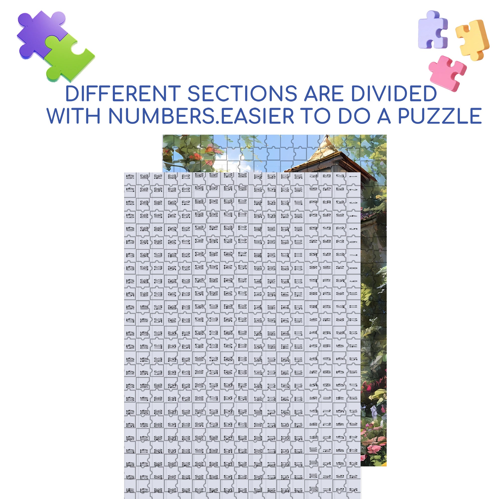 Dream House 500pcs/1000pcs Jigsaw Puzzle, Scratch-Resistant, Interactive Family Game & Brain-Boosting DIY Decor, Perfect for Halloween, Christmas & New Year Gifts, Family Puzzle Game