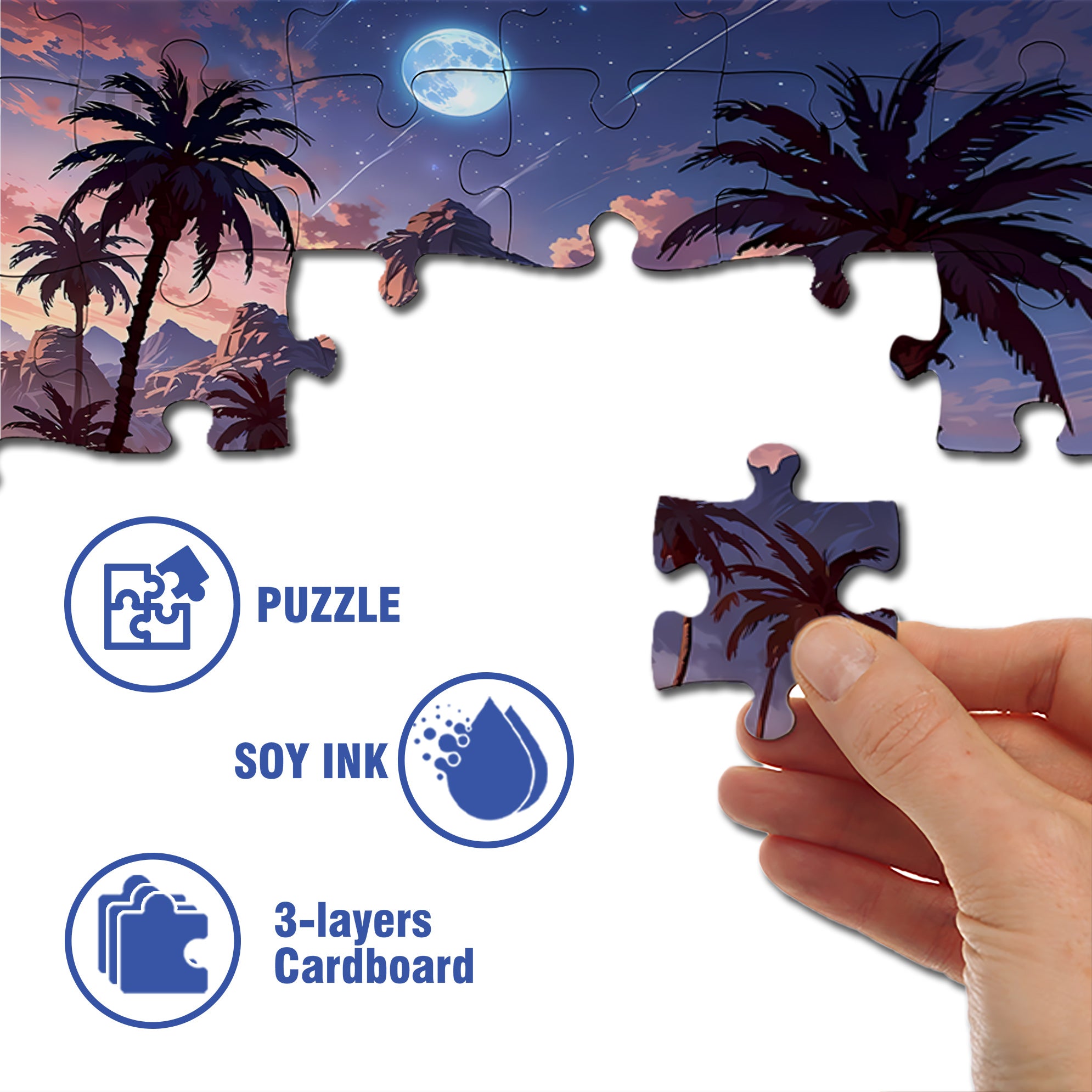 Evening 500pcs/1000pcs Jigsaw Puzzle, Scratch-Resistant, Interactive Family Game & Brain-Boosting DIY Decor, Perfect for Halloween, Christmas & New Year Gifts, Family Puzzle Game
