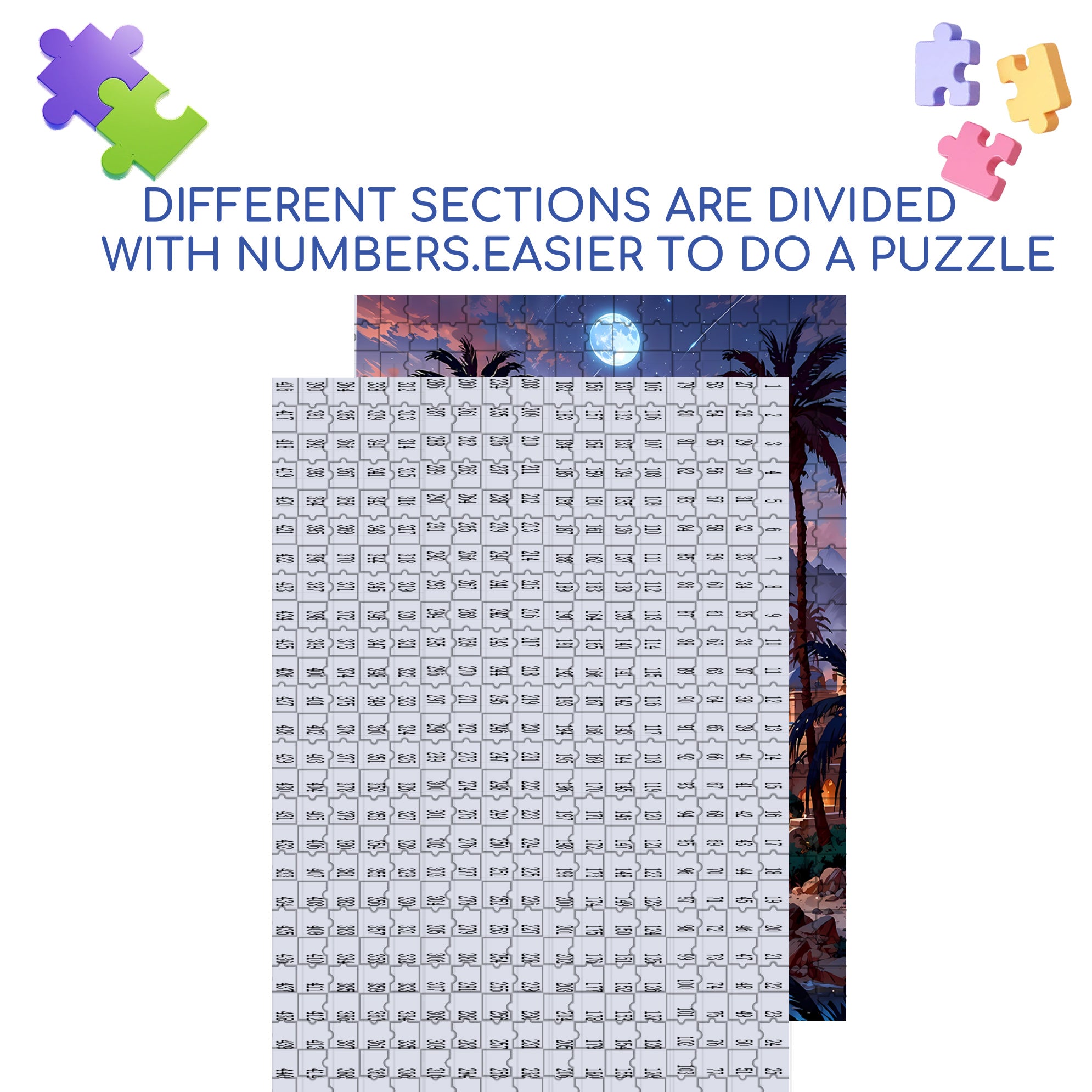 Evening 500pcs/1000pcs Jigsaw Puzzle, Scratch-Resistant, Interactive Family Game & Brain-Boosting DIY Decor, Perfect for Halloween, Christmas & New Year Gifts, Family Puzzle Game