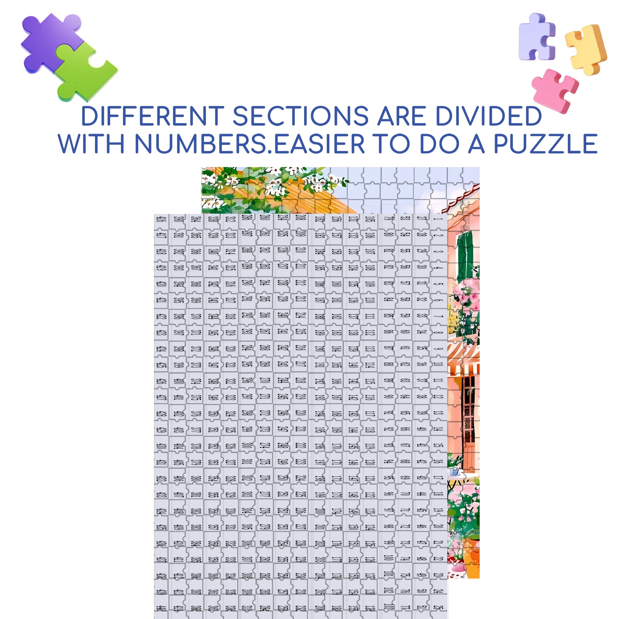 Fashion Town 500pcs/1000pcs Jigsaw Puzzle, Scratch-Resistant, Interactive Family Game & Brain-Boosting DIY Decor, Perfect for Halloween, Christmas & New Year Gifts, Family Puzzle Game