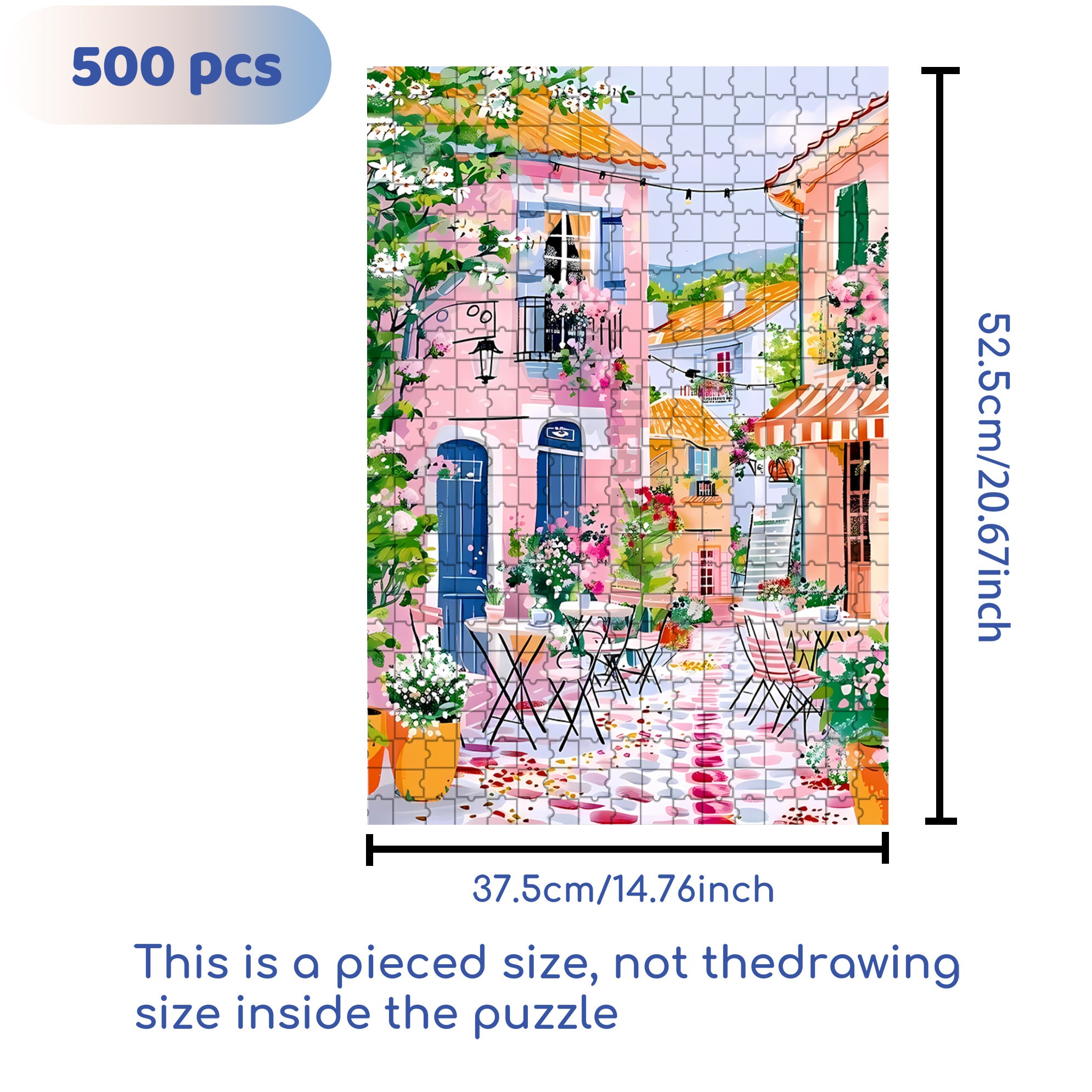 Fashion Town 500pcs/1000pcs Jigsaw Puzzle, Scratch-Resistant, Interactive Family Game & Brain-Boosting DIY Decor, Perfect for Halloween, Christmas & New Year Gifts, Family Puzzle Game
