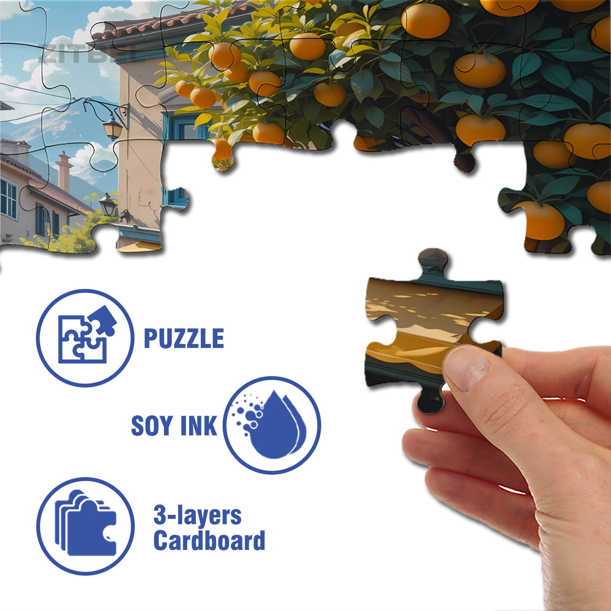 Fresh Produce 500pcs/1000pcs Jigsaw Puzzle, Scratch-Resistant, Interactive Family Game & Brain-Boosting DIY Decor, Perfect for Halloween, Christmas & New Year Gifts, Family Puzzle Game
