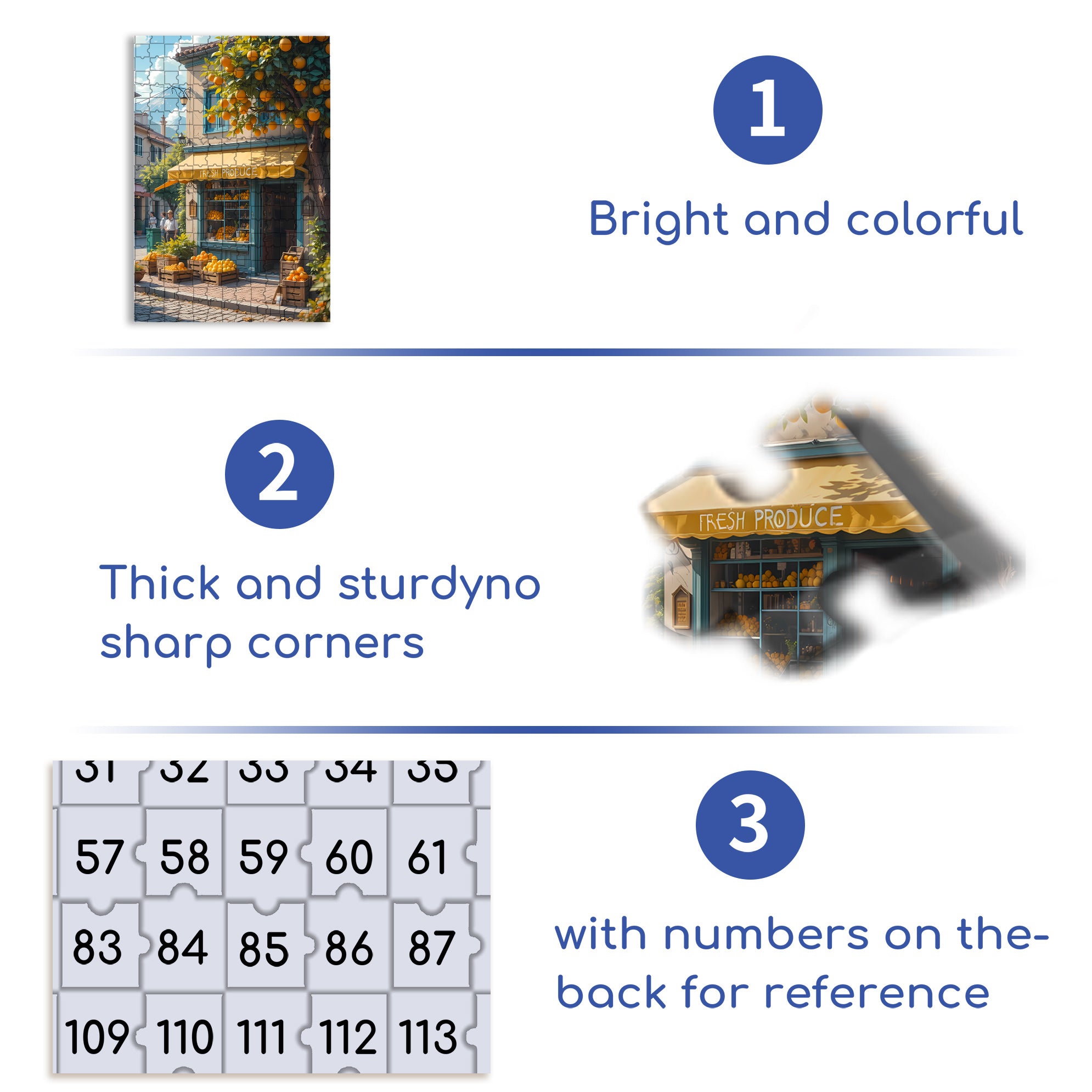 Fresh Produce 500pcs/1000pcs Jigsaw Puzzle, Scratch-Resistant, Interactive Family Game & Brain-Boosting DIY Decor, Perfect for Halloween, Christmas & New Year Gifts, Family Puzzle Game