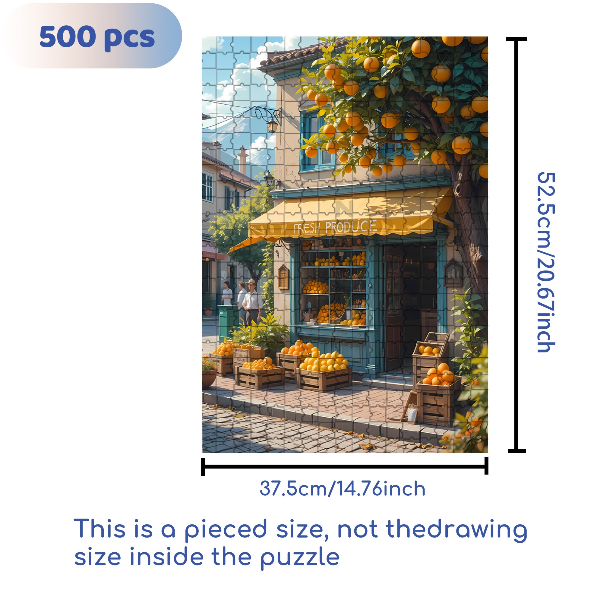 Fresh Produce 500pcs/1000pcs Jigsaw Puzzle, Scratch-Resistant, Interactive Family Game & Brain-Boosting DIY Decor, Perfect for Halloween, Christmas & New Year Gifts, Family Puzzle Game