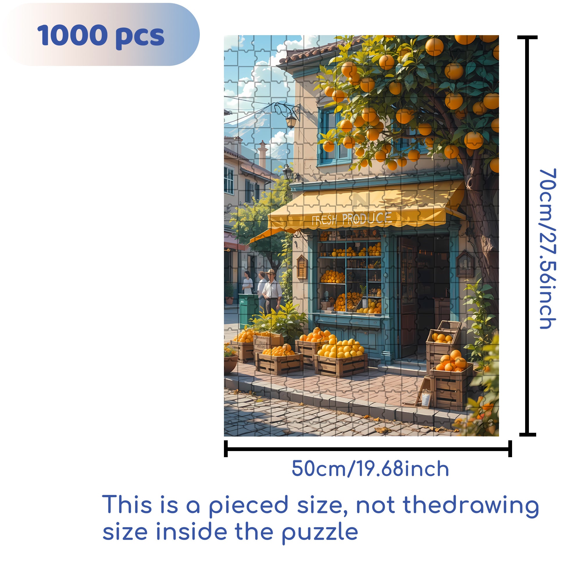 Fresh Produce 500pcs/1000pcs Jigsaw Puzzle, Scratch-Resistant, Interactive Family Game & Brain-Boosting DIY Decor, Perfect for Halloween, Christmas & New Year Gifts, Family Puzzle Game
