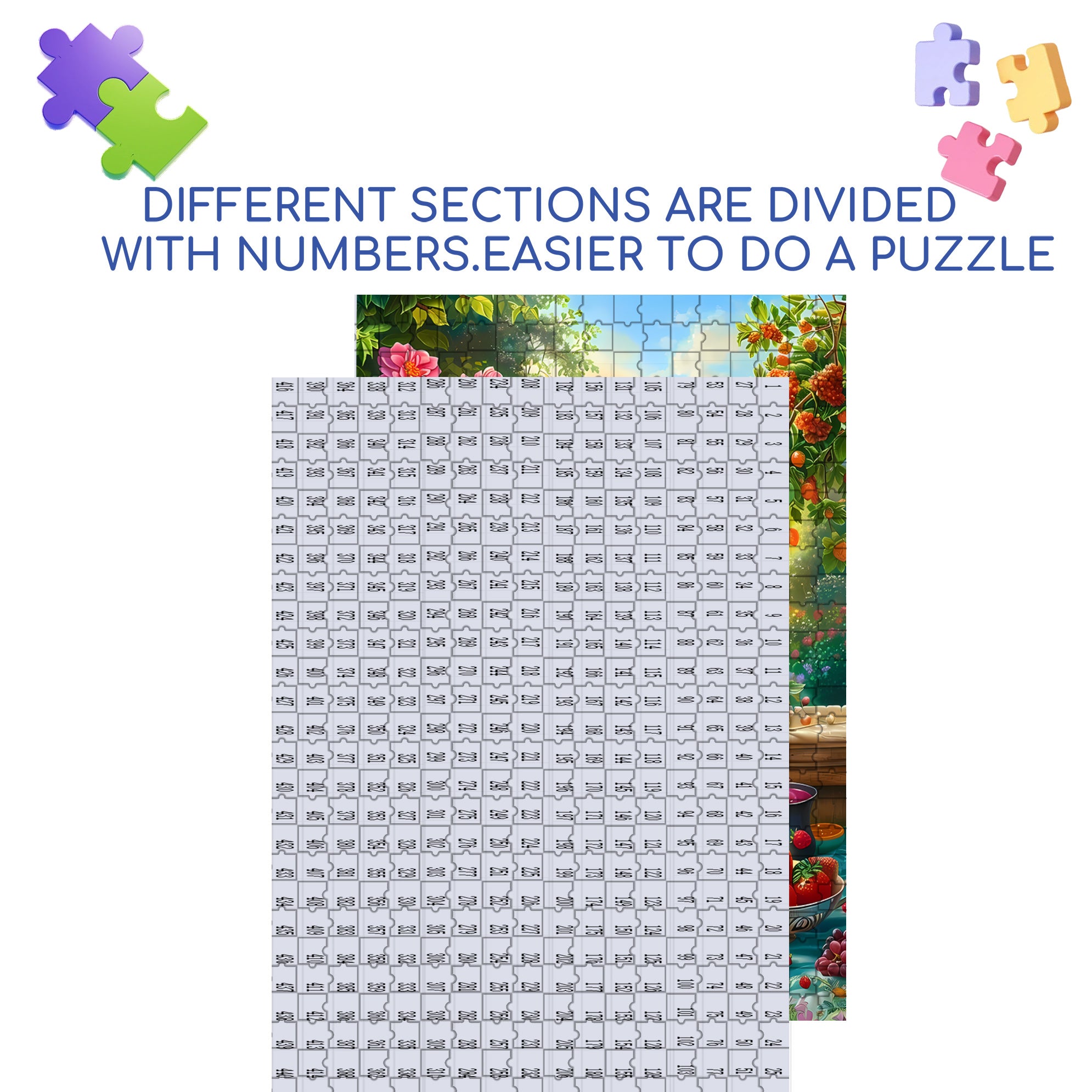 Fruity Aroma 500pcs/1000pcs Jigsaw Puzzle, Scratch-Resistant, Interactive Family Game & Brain-Boosting DIY Decor, Perfect for Halloween, Christmas & New Year Gifts, Family Puzzle Game