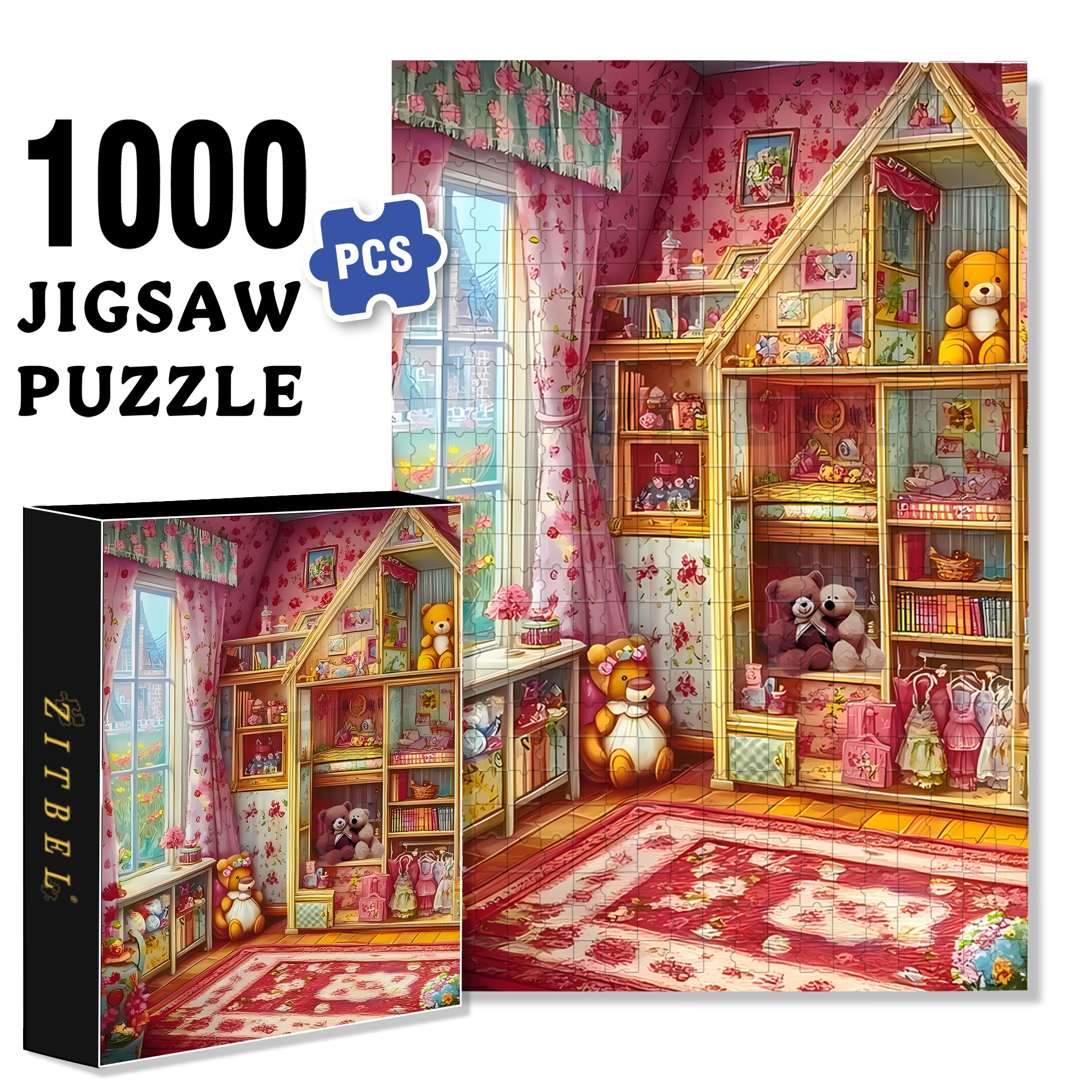 Girls' Room 500pcs/1000pcs Jigsaw Puzzle, Scratch-Resistant, Interactive Family Game & Brain-Boosting DIY Decor, Perfect for Halloween, Christmas & New Year Gifts, Family Puzzle Game