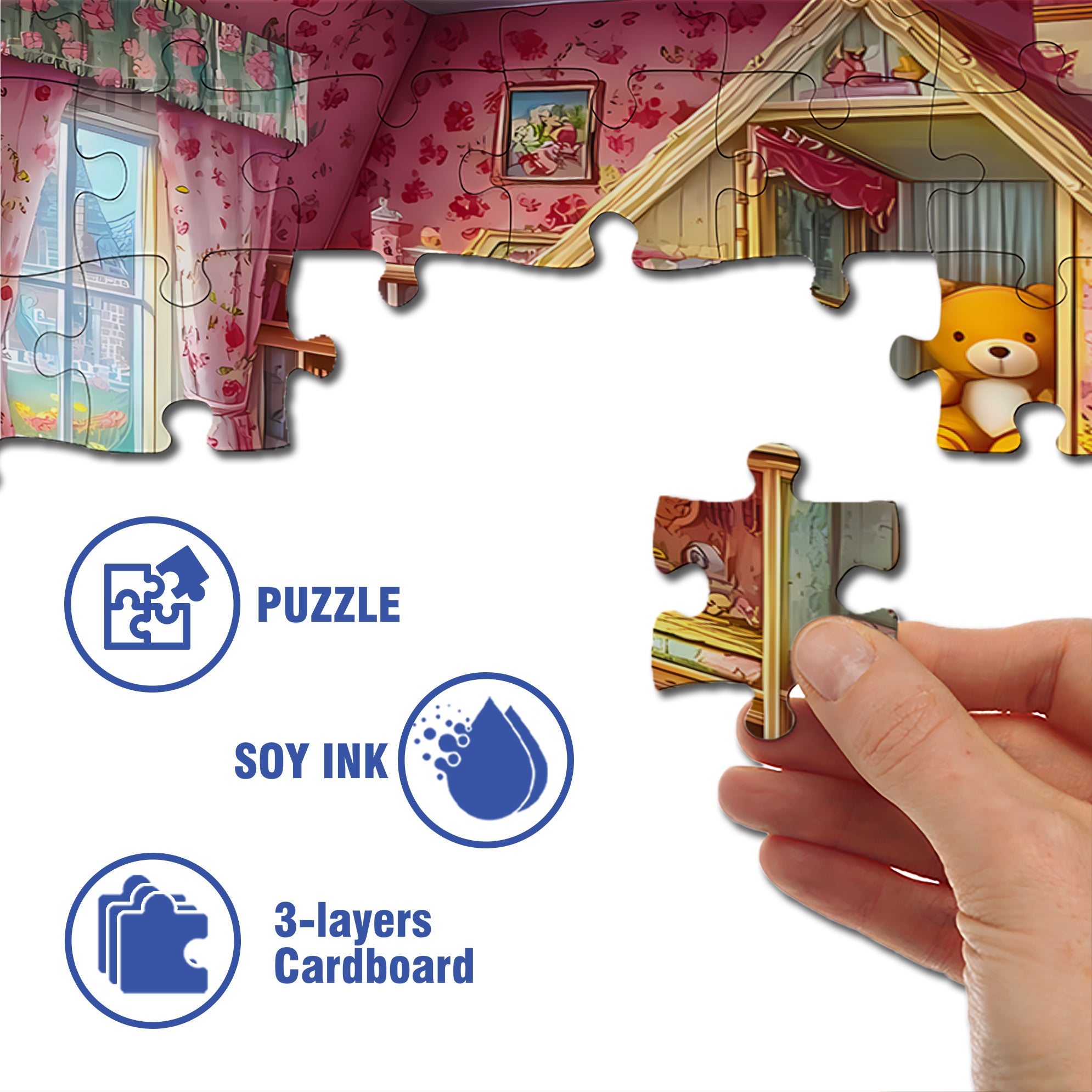 Girls' Room 500pcs/1000pcs Jigsaw Puzzle, Scratch-Resistant, Interactive Family Game & Brain-Boosting DIY Decor, Perfect for Halloween, Christmas & New Year Gifts, Family Puzzle Game