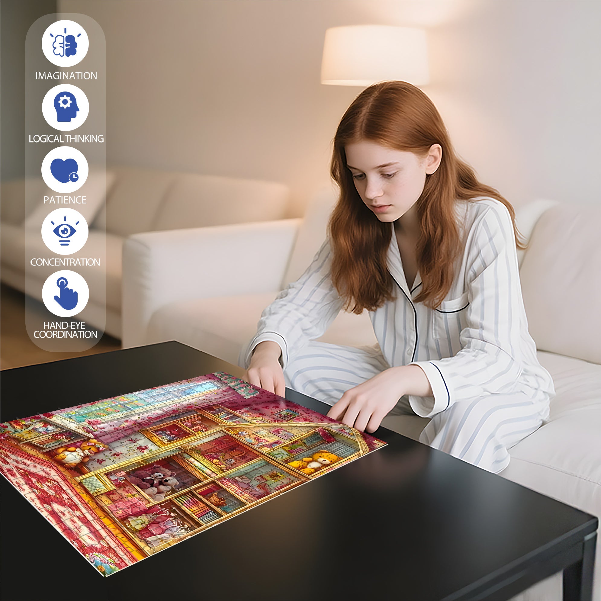 Girls' Room 500pcs/1000pcs Jigsaw Puzzle, Scratch-Resistant, Interactive Family Game & Brain-Boosting DIY Decor, Perfect for Halloween, Christmas & New Year Gifts, Family Puzzle Game