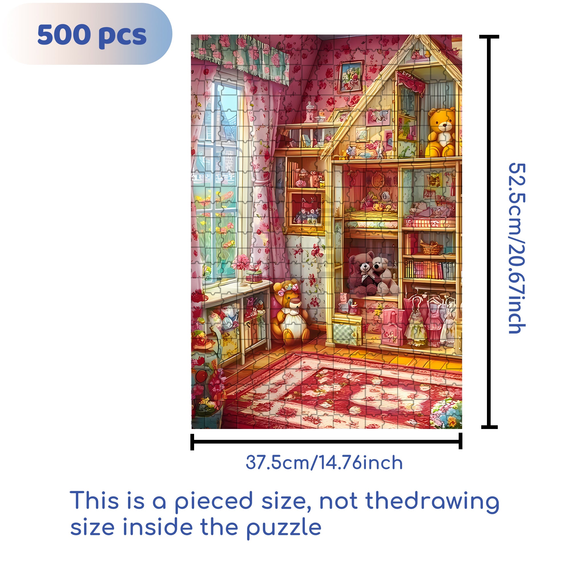 Girls' Room 500pcs/1000pcs Jigsaw Puzzle, Scratch-Resistant, Interactive Family Game & Brain-Boosting DIY Decor, Perfect for Halloween, Christmas & New Year Gifts, Family Puzzle Game