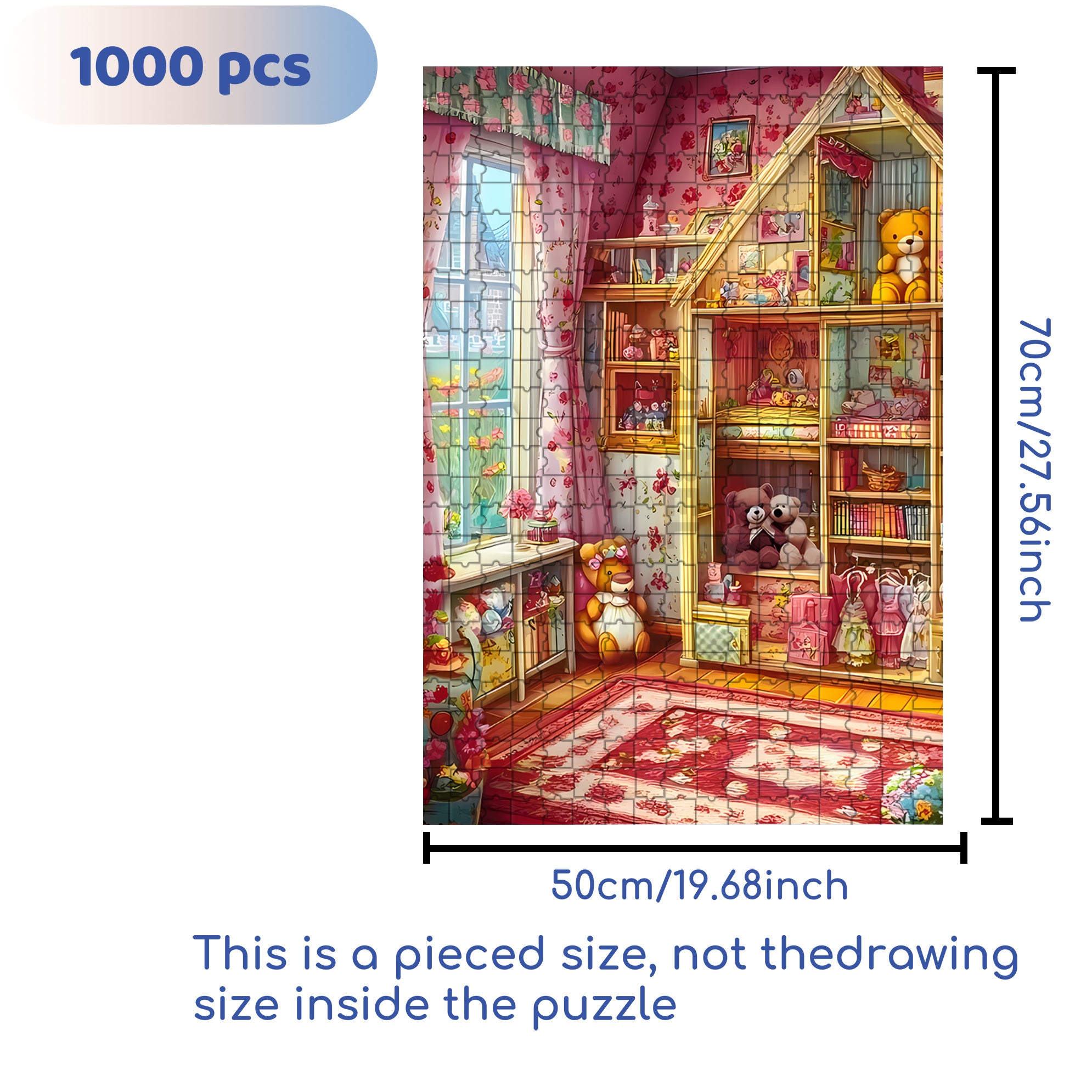 Girls' Room 500pcs/1000pcs Jigsaw Puzzle, Scratch-Resistant, Interactive Family Game & Brain-Boosting DIY Decor, Perfect for Halloween, Christmas & New Year Gifts, Family Puzzle Game