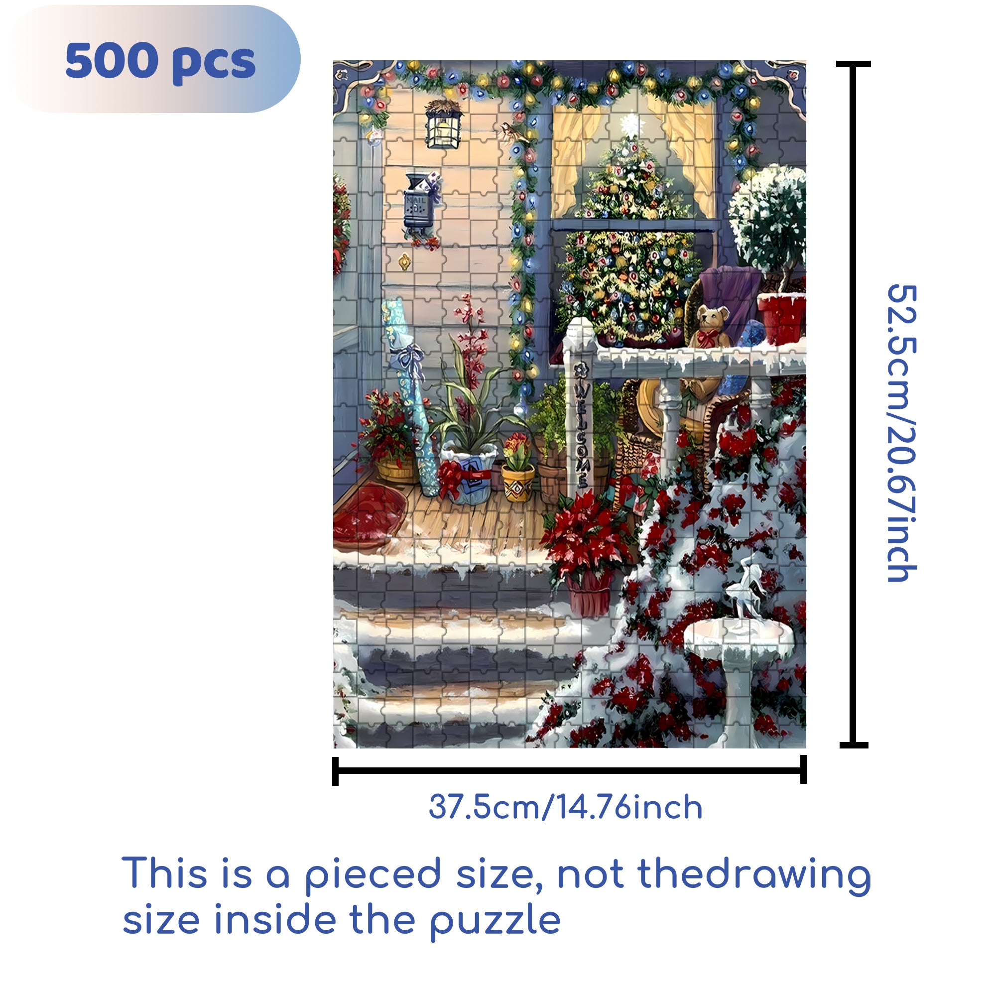 Great Atmosphere 500pcs/1000pcs Jigsaw Puzzle, Scratch-Resistant, Interactive Family Game & Brain-Boosting DIY Decor, Perfect for Halloween, Christmas & New Year Gifts, Family Puzzle Game