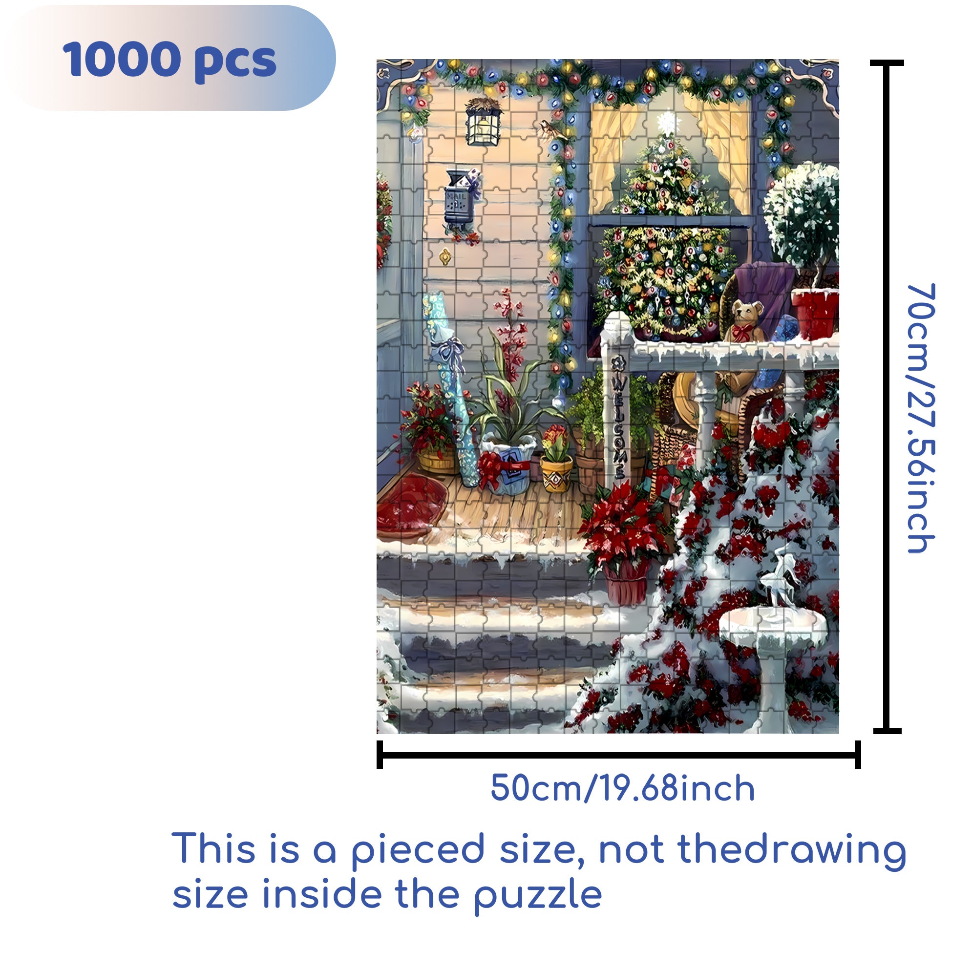 Great Atmosphere 500pcs/1000pcs Jigsaw Puzzle, Scratch-Resistant, Interactive Family Game & Brain-Boosting DIY Decor, Perfect for Halloween, Christmas & New Year Gifts, Family Puzzle Game