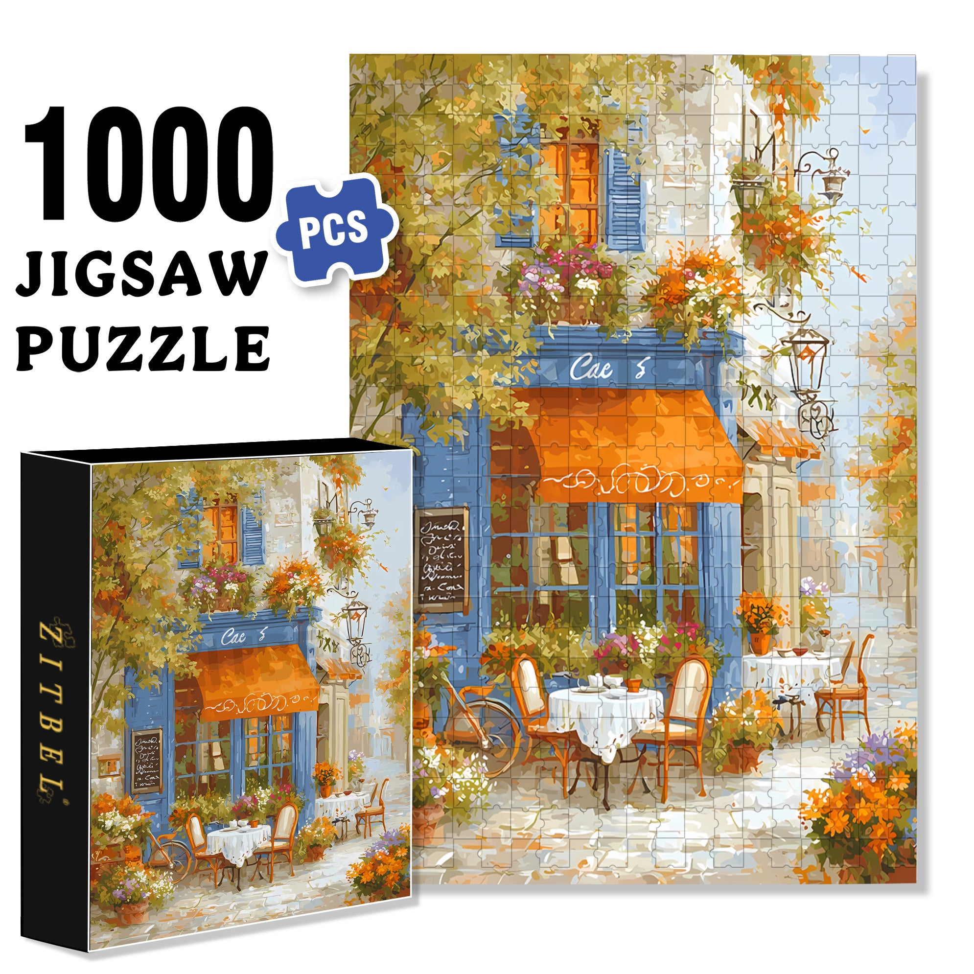 House 500pcs/1000pcs Jigsaw Puzzle, Scratch-Resistant, Interactive Family Game & Brain-Boosting DIY Decor, Perfect for Halloween, Christmas & New Year Gifts, Family Puzzle Game