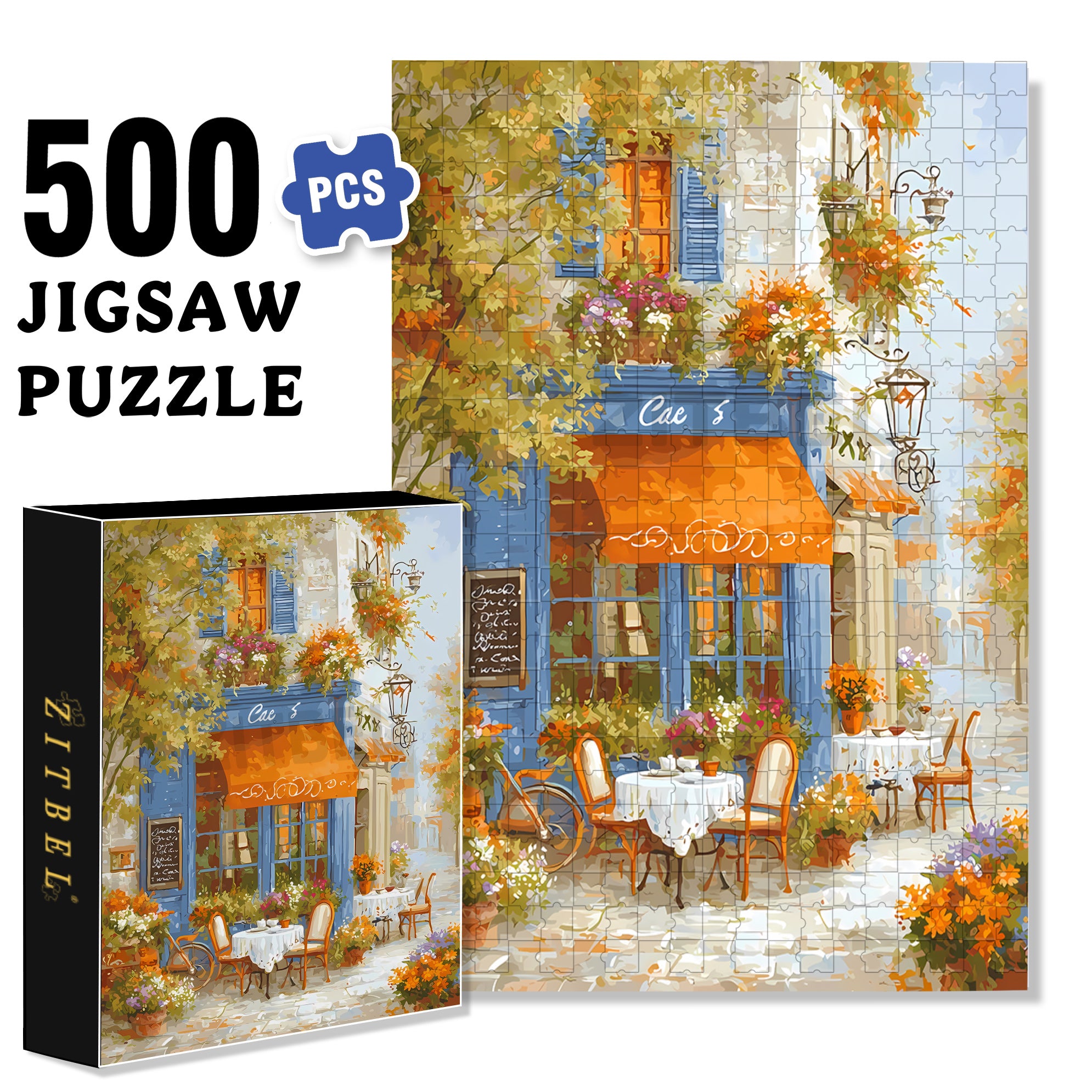 House 500pcs/1000pcs Jigsaw Puzzle, Scratch-Resistant, Interactive Family Game & Brain-Boosting DIY Decor, Perfect for Halloween, Christmas & New Year Gifts, Family Puzzle Game