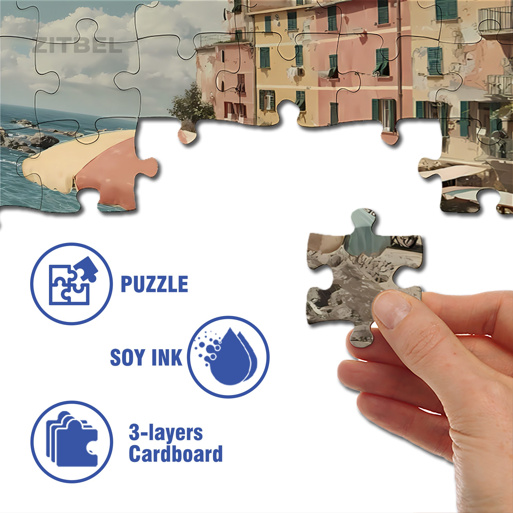 Ice-cream Stand 500pcs/1000pcs Jigsaw Puzzle, Scratch-Resistant, Interactive Family Game & Brain-Boosting DIY Decor, Perfect for Halloween, Christmas & New Year Gifts, Family Puzzle Game