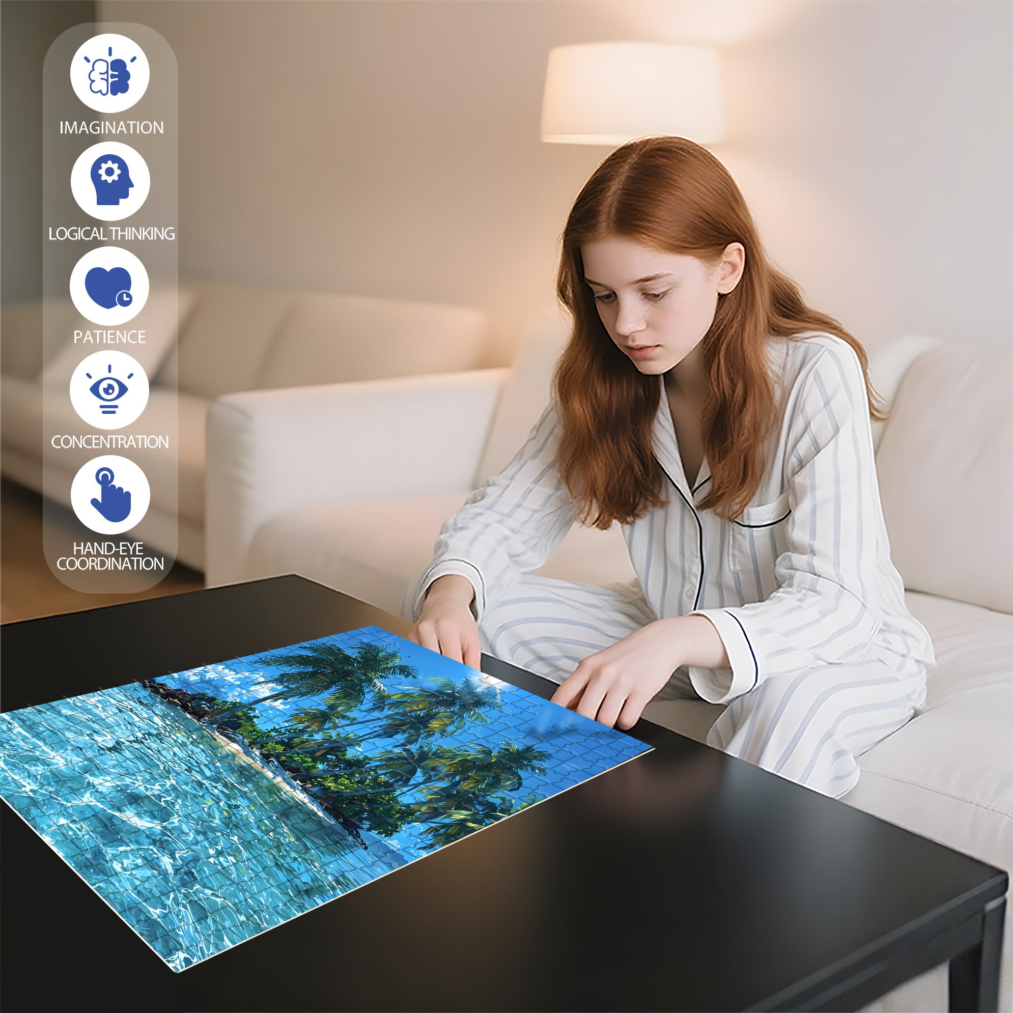 Island 500pcs/1000pcs Jigsaw Puzzle, Scratch-Resistant, Interactive Family Game & Brain-Boosting DIY Decor, Perfect for Halloween, Christmas & New Year Gifts, Family Puzzle Game