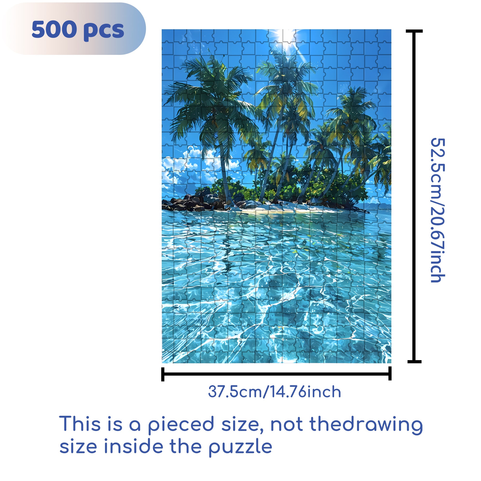 Island 500pcs/1000pcs Jigsaw Puzzle, Scratch-Resistant, Interactive Family Game & Brain-Boosting DIY Decor, Perfect for Halloween, Christmas & New Year Gifts, Family Puzzle Game