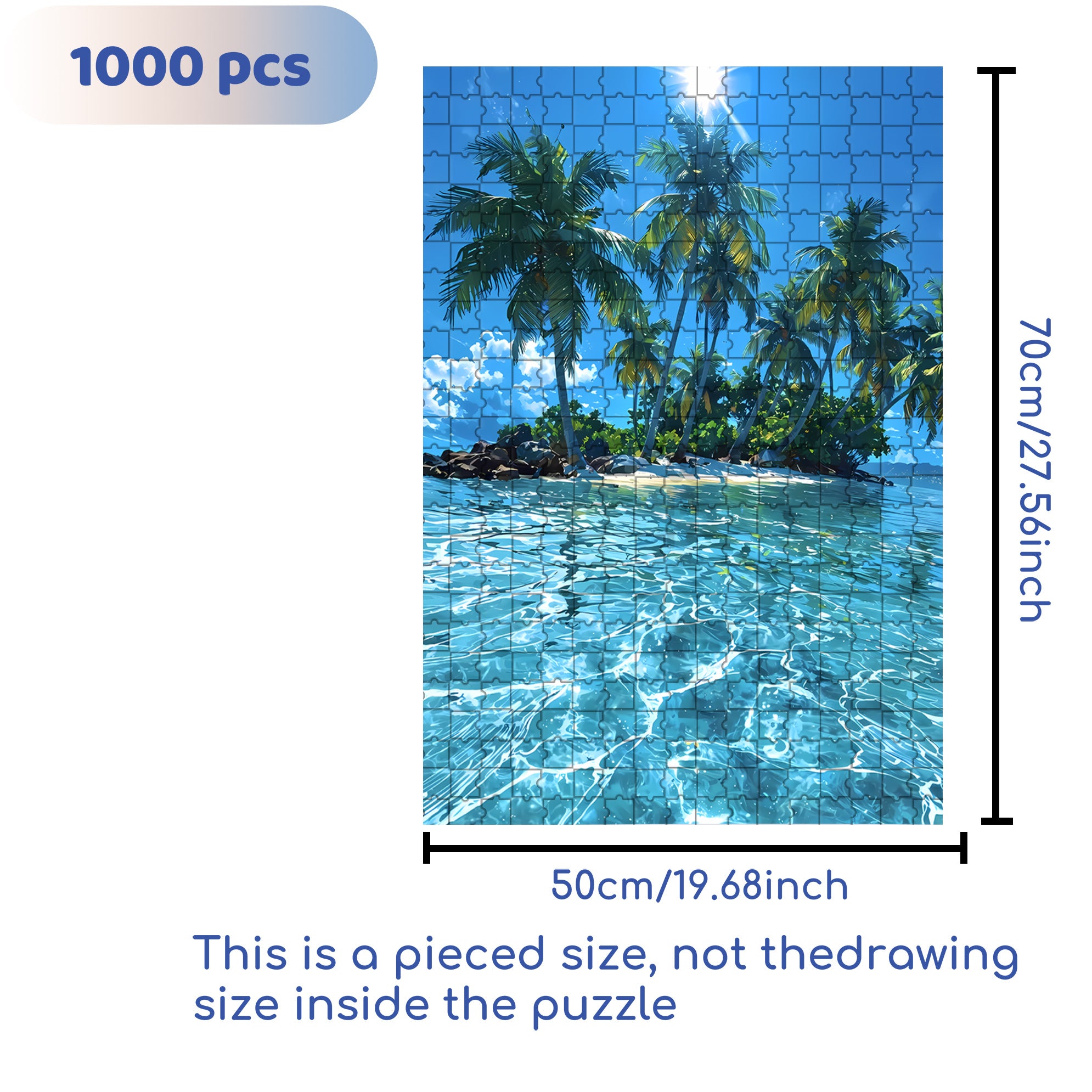 Island 500pcs/1000pcs Jigsaw Puzzle, Scratch-Resistant, Interactive Family Game & Brain-Boosting DIY Decor, Perfect for Halloween, Christmas & New Year Gifts, Family Puzzle Game