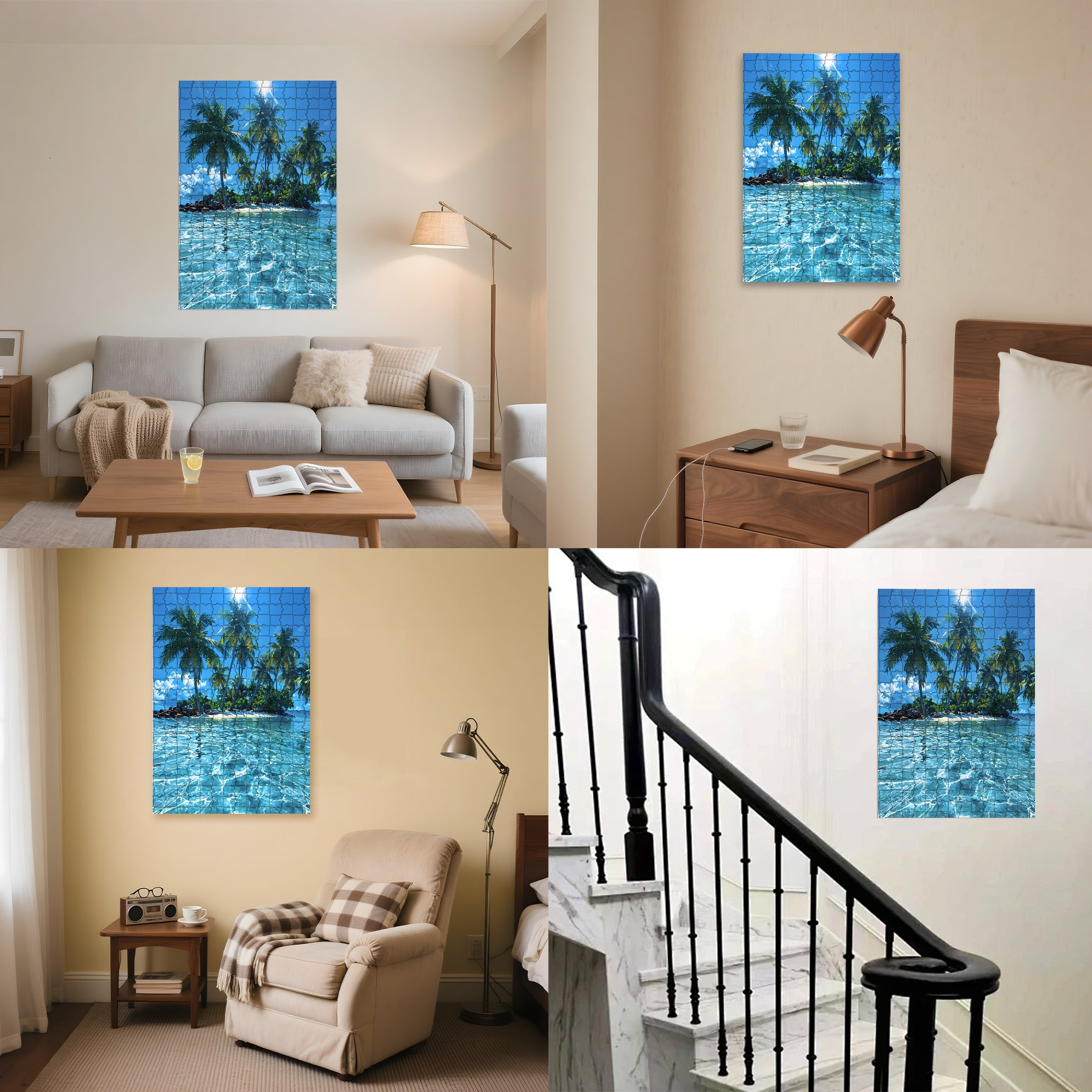 Island 500pcs/1000pcs Jigsaw Puzzle, Scratch-Resistant, Interactive Family Game & Brain-Boosting DIY Decor, Perfect for Halloween, Christmas & New Year Gifts, Family Puzzle Game