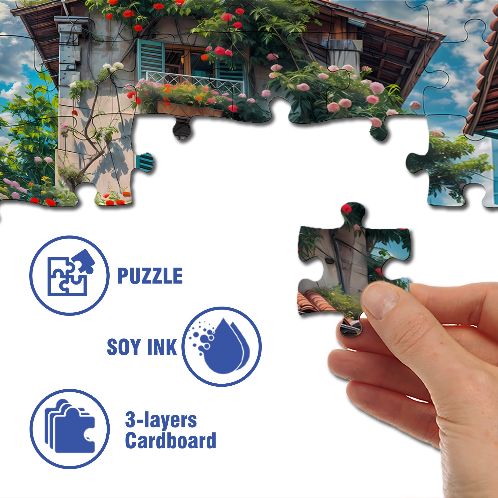 Laid Back 500pcs/1000pcs Jigsaw Puzzle, Scratch-Resistant, Interactive Family Game & Brain-Boosting DIY Decor, Perfect for Halloween, Christmas & New Year Gifts, Family Puzzle Game