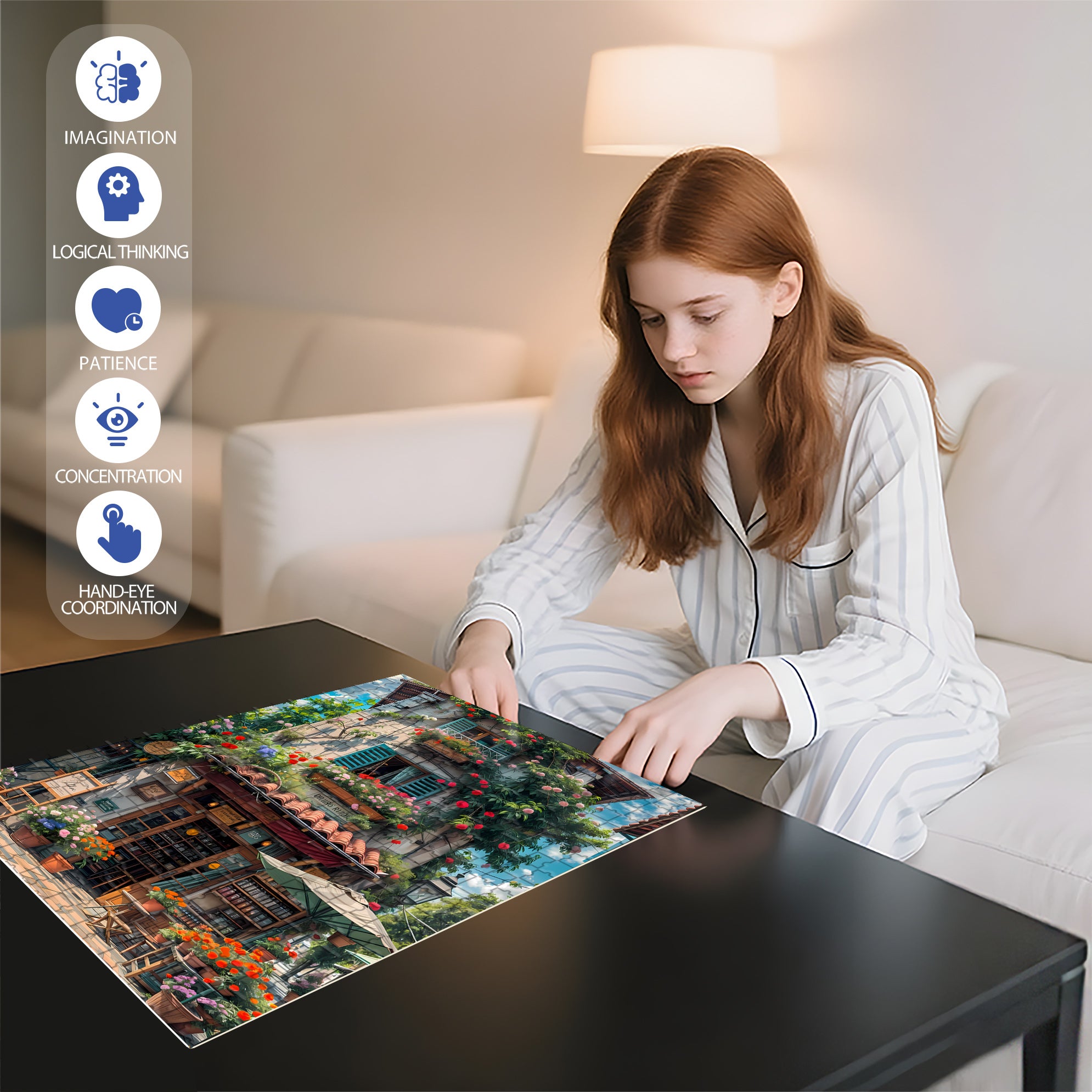 Laid Back 500pcs/1000pcs Jigsaw Puzzle, Scratch-Resistant, Interactive Family Game & Brain-Boosting DIY Decor, Perfect for Halloween, Christmas & New Year Gifts, Family Puzzle Game