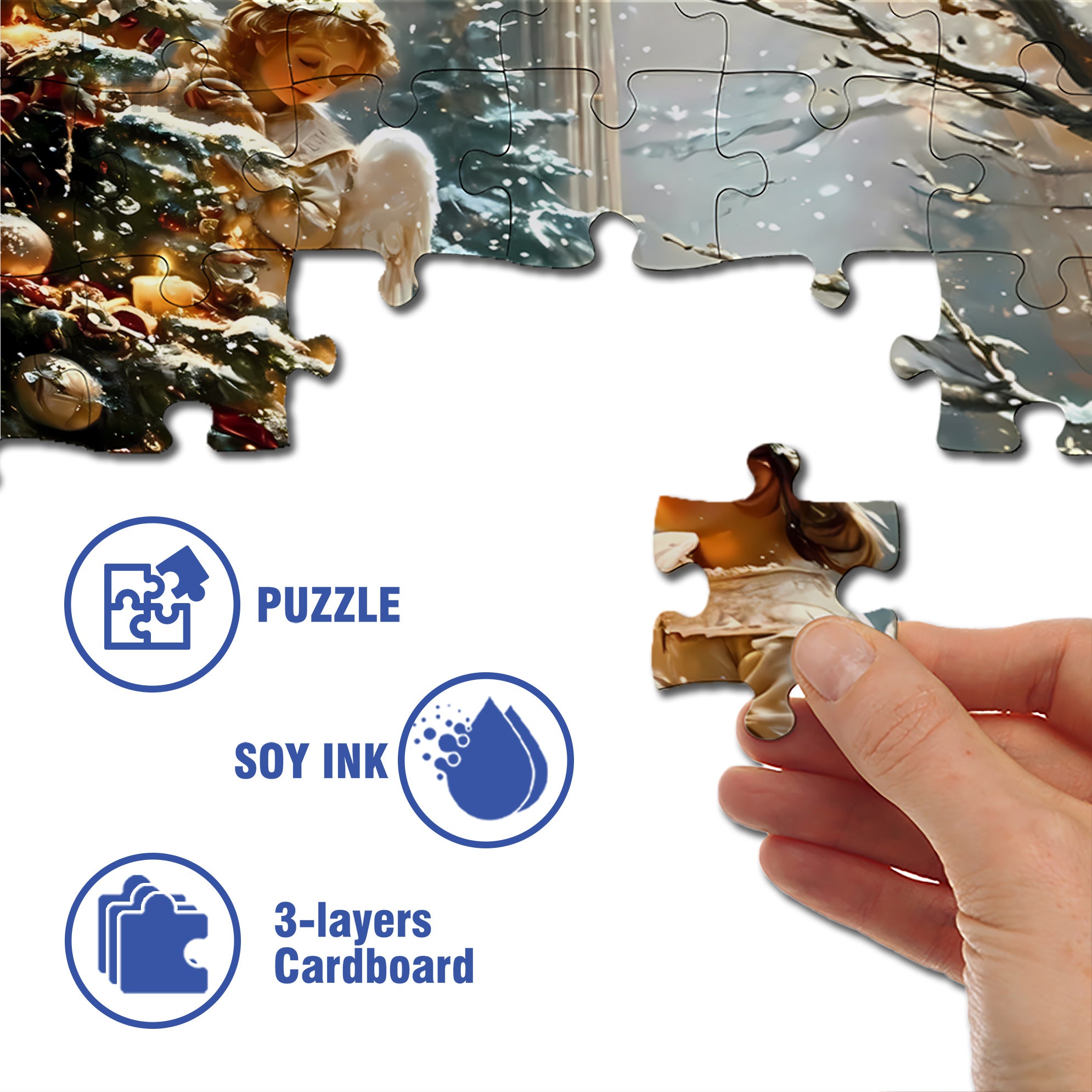 Light A Candle 500pcs/1000pcs Jigsaw Puzzle, Scratch-Resistant, Interactive Family Game & Brain-Boosting DIY Decor, Perfect for Halloween, Christmas & New Year Gifts, Family Puzzle Game