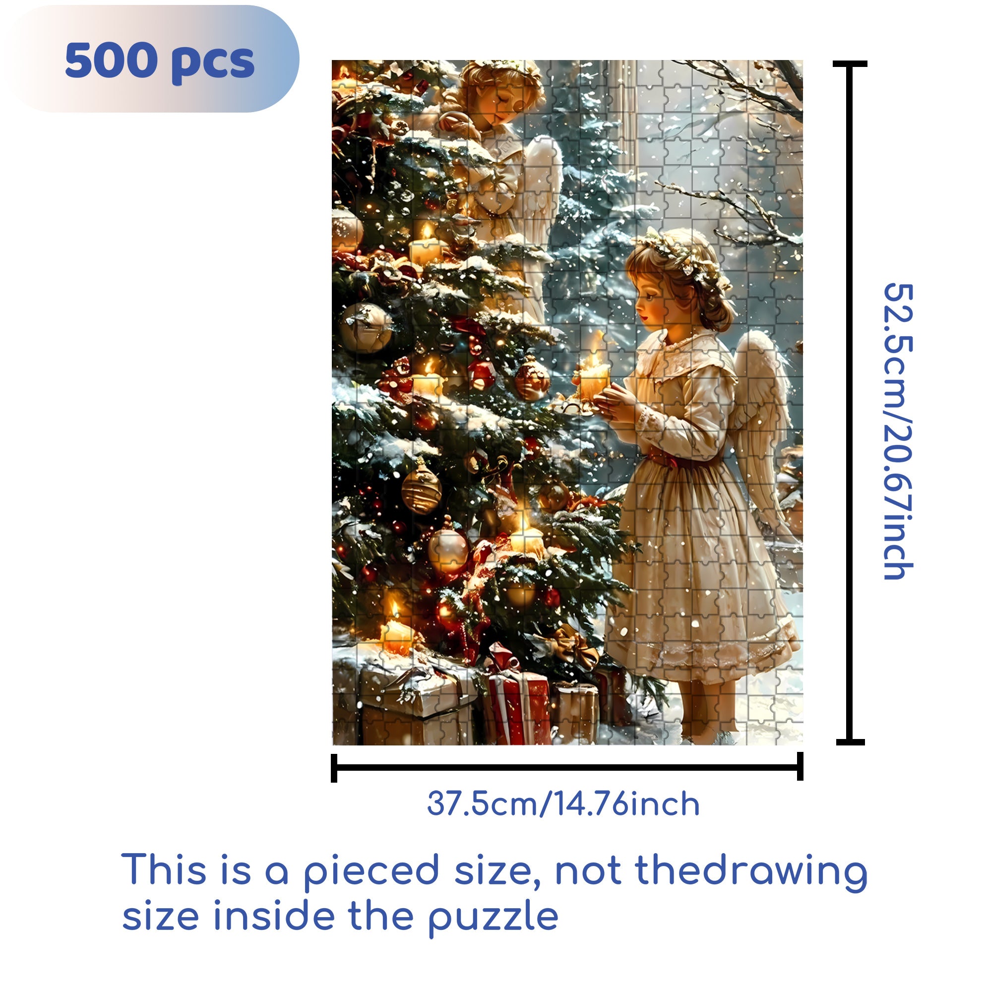 Light A Candle 500pcs/1000pcs Jigsaw Puzzle, Scratch-Resistant, Interactive Family Game & Brain-Boosting DIY Decor, Perfect for Halloween, Christmas & New Year Gifts, Family Puzzle Game