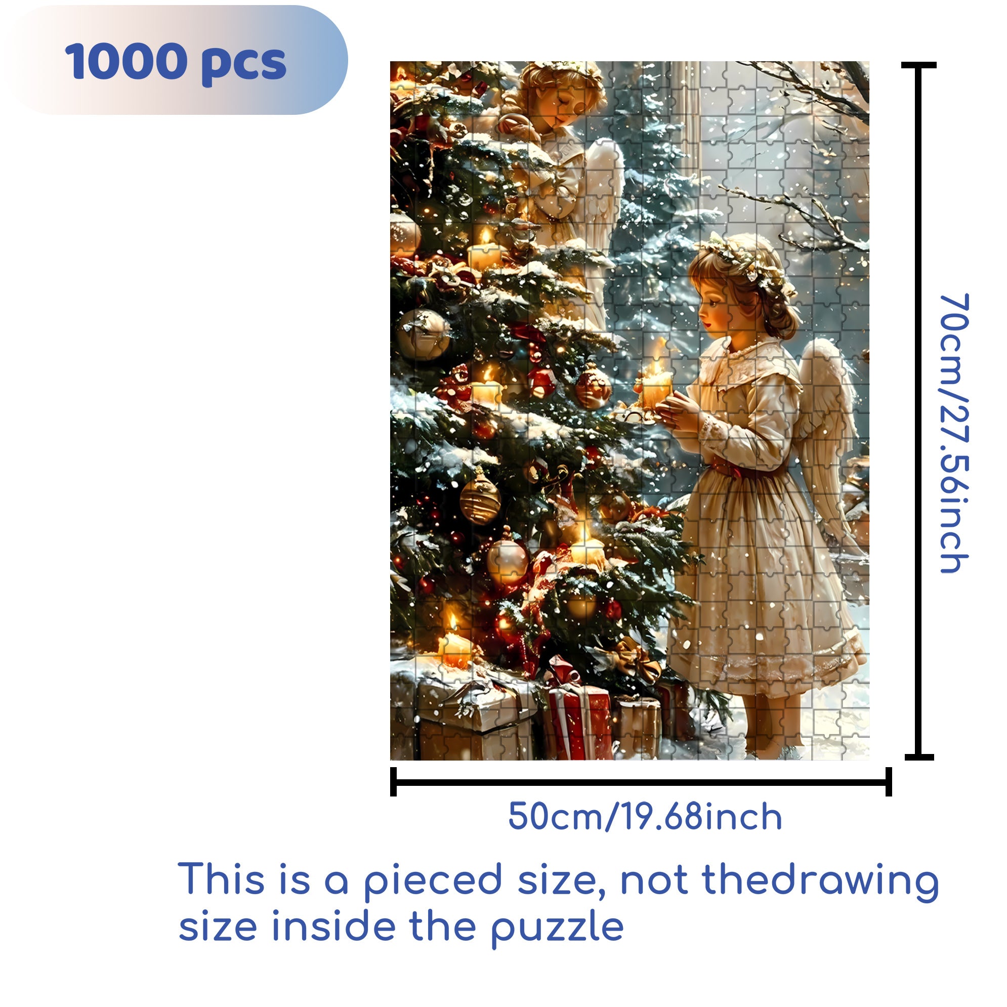Light A Candle 500pcs/1000pcs Jigsaw Puzzle, Scratch-Resistant, Interactive Family Game & Brain-Boosting DIY Decor, Perfect for Halloween, Christmas & New Year Gifts, Family Puzzle Game