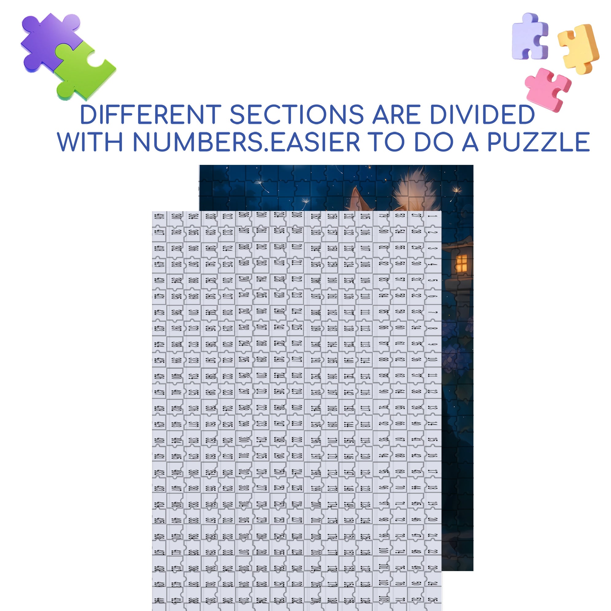Light Fireworks 500pcs/1000pcs Jigsaw Puzzle, Scratch-Resistant, Interactive Family Game & Brain-Boosting DIY Decor, Perfect for Halloween, Christmas & New Year Gifts, Family Puzzle Game