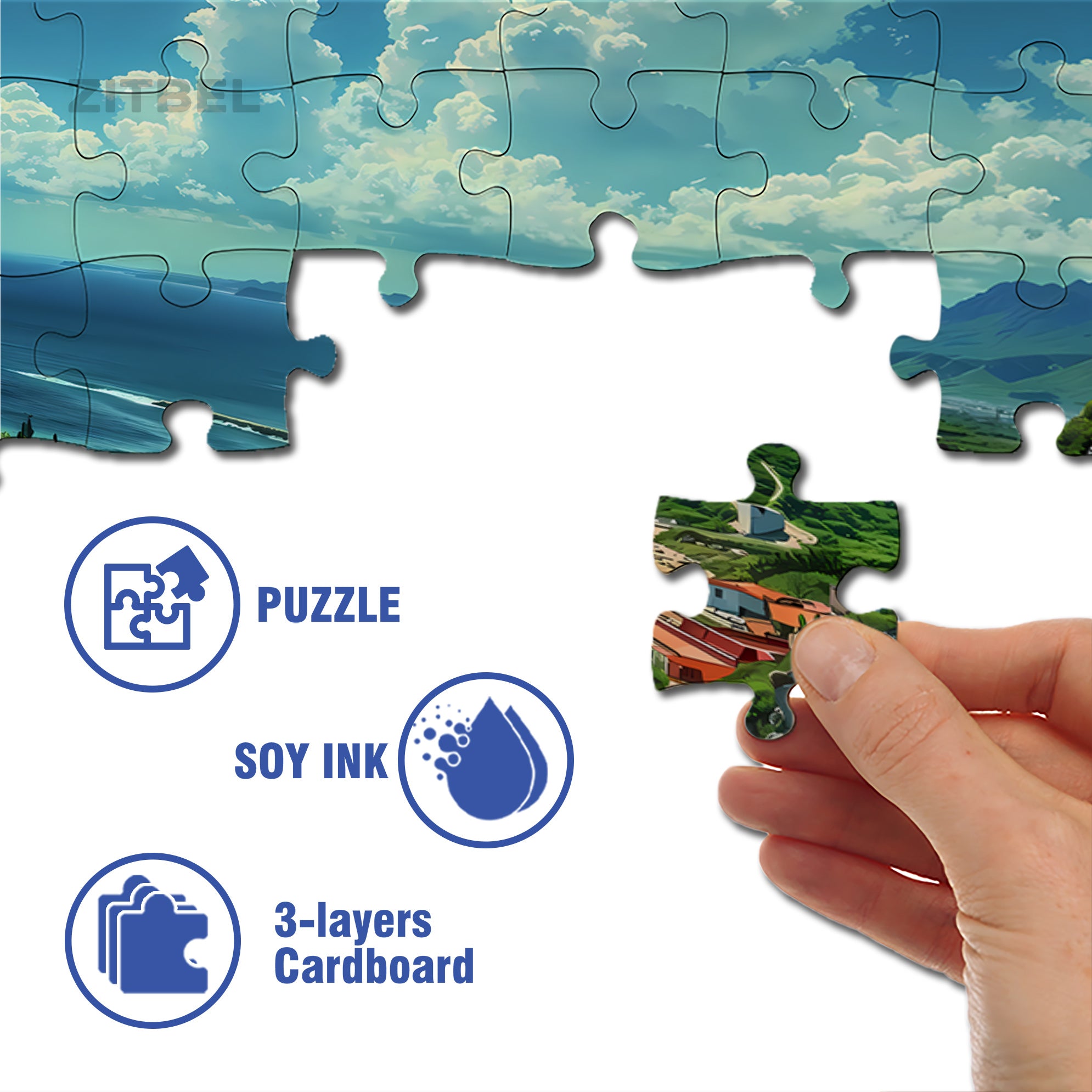 Mountain Road 500pcs/1000pcs Jigsaw Puzzle, Scratch-Resistant, Interactive Family Game & Brain-Boosting DIY Decor, Perfect for Halloween, Christmas & New Year Gifts, Family Puzzle Game