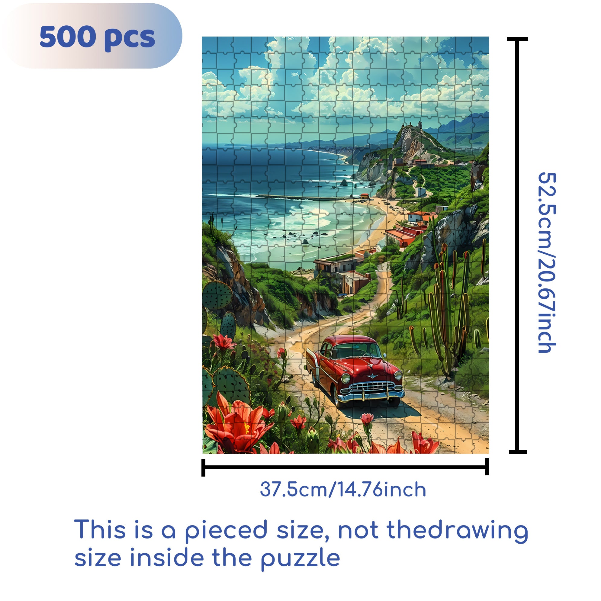 Mountain Road 500pcs/1000pcs Jigsaw Puzzle, Scratch-Resistant, Interactive Family Game & Brain-Boosting DIY Decor, Perfect for Halloween, Christmas & New Year Gifts, Family Puzzle Game